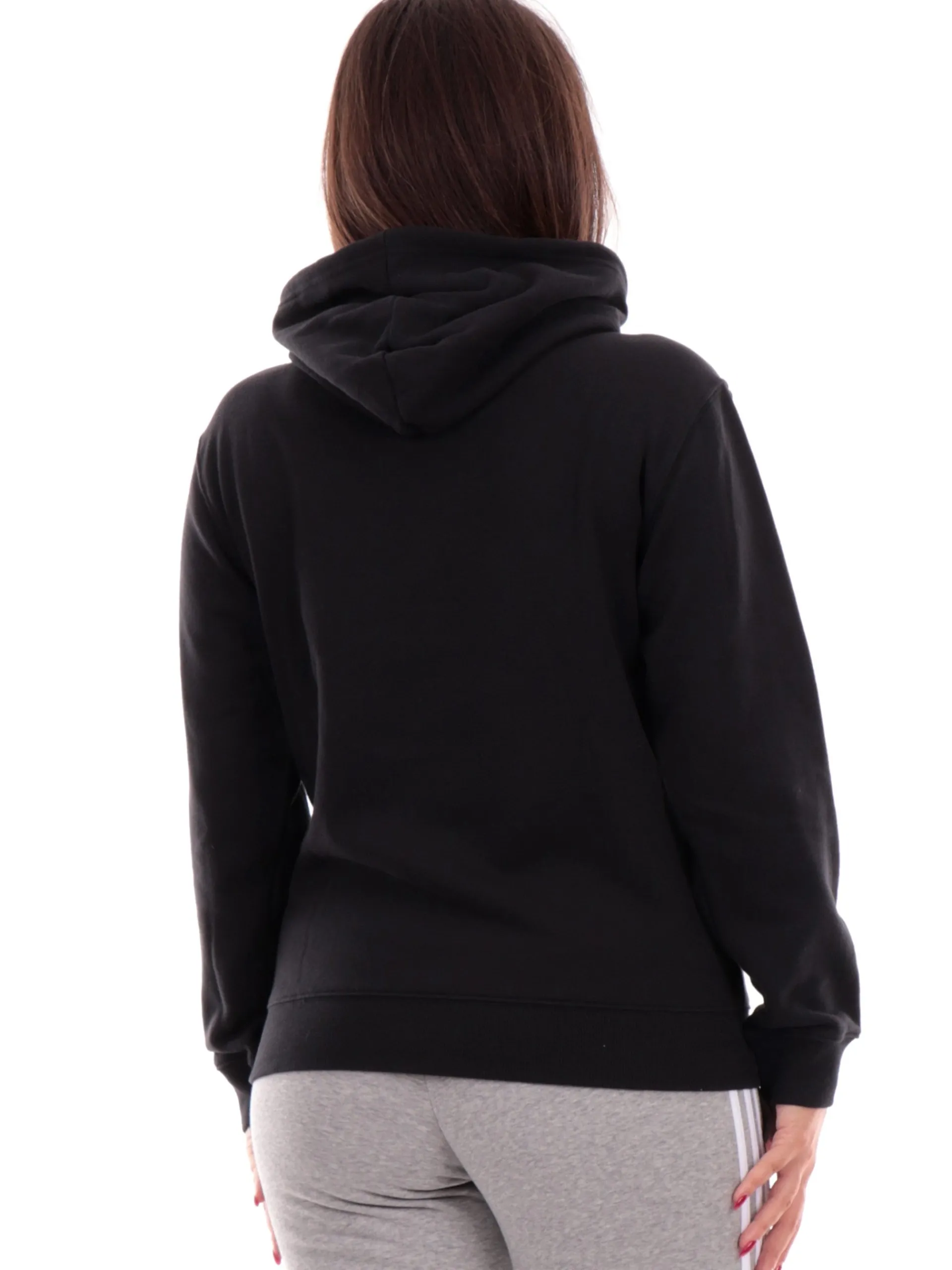ADIDAS EQUIPMENT Felpe*Felpa Adidas Nera da Donna con cappuccio e scritta bianca IC4426