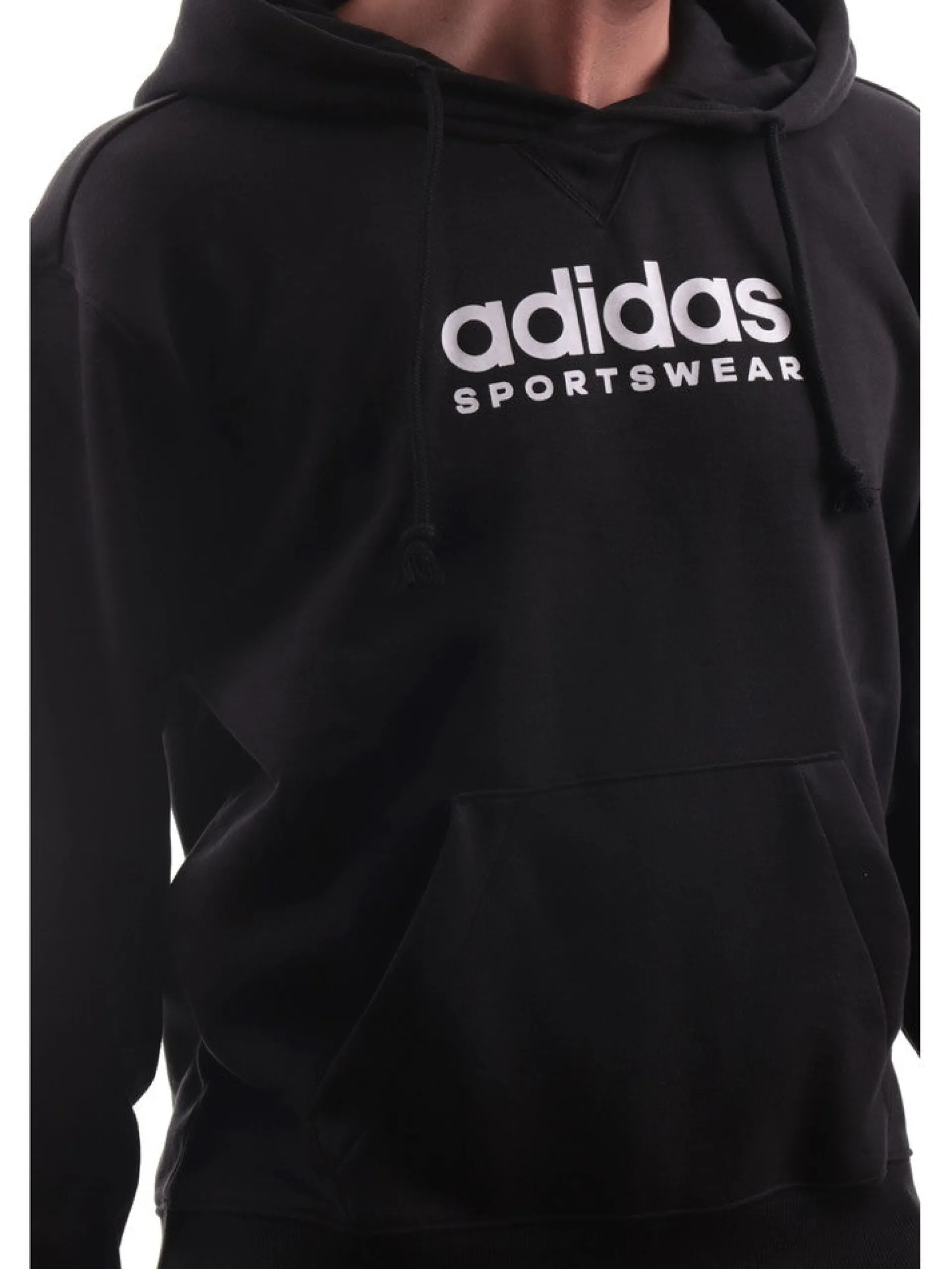 ADIDAS EQUIPMENT Felpe*Felpa Adidas nera da uomo maxi logo IC97