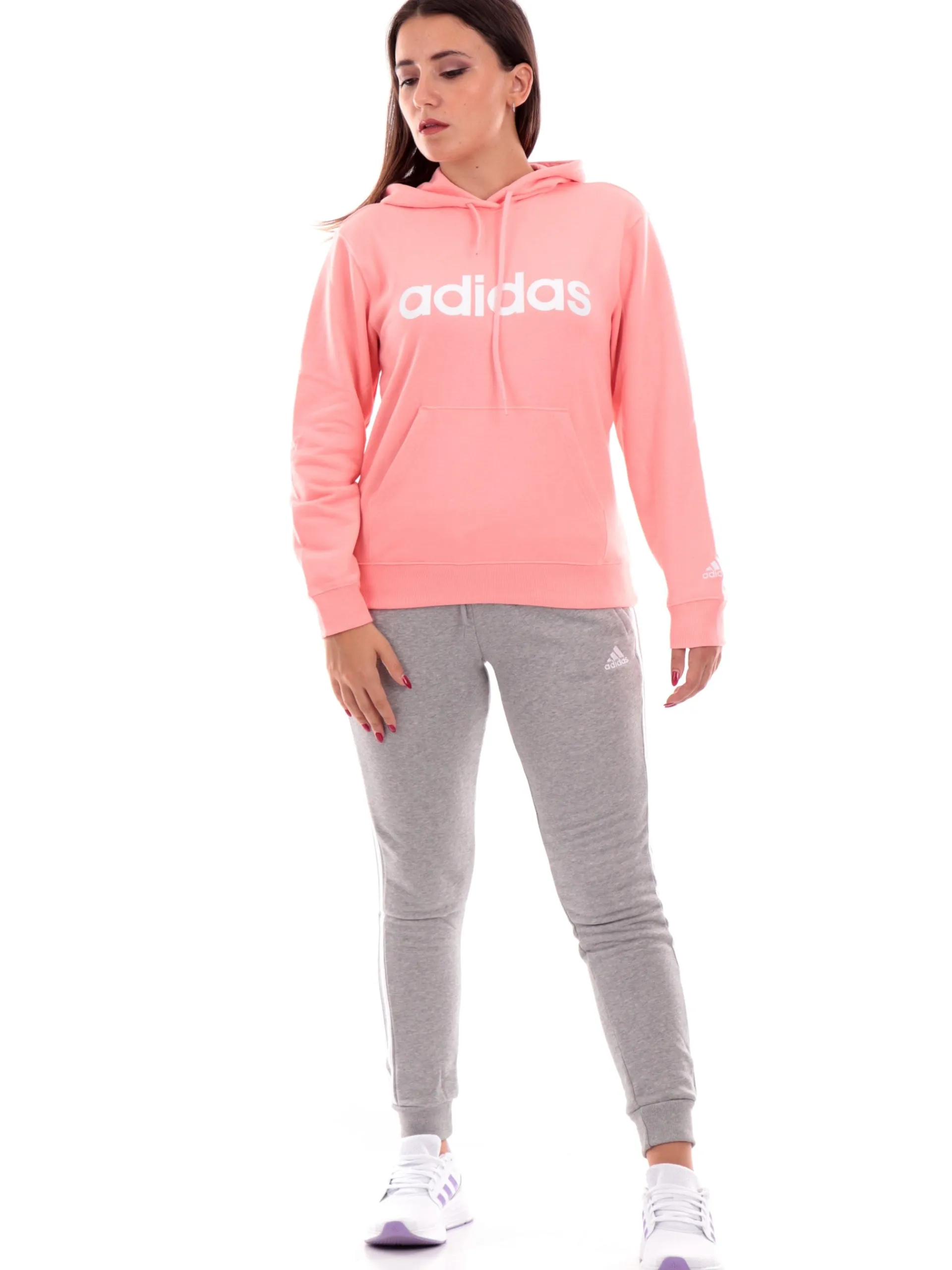 ADIDAS EQUIPMENT Felpe*Felpa Adidas rosa da donna garzata IY91