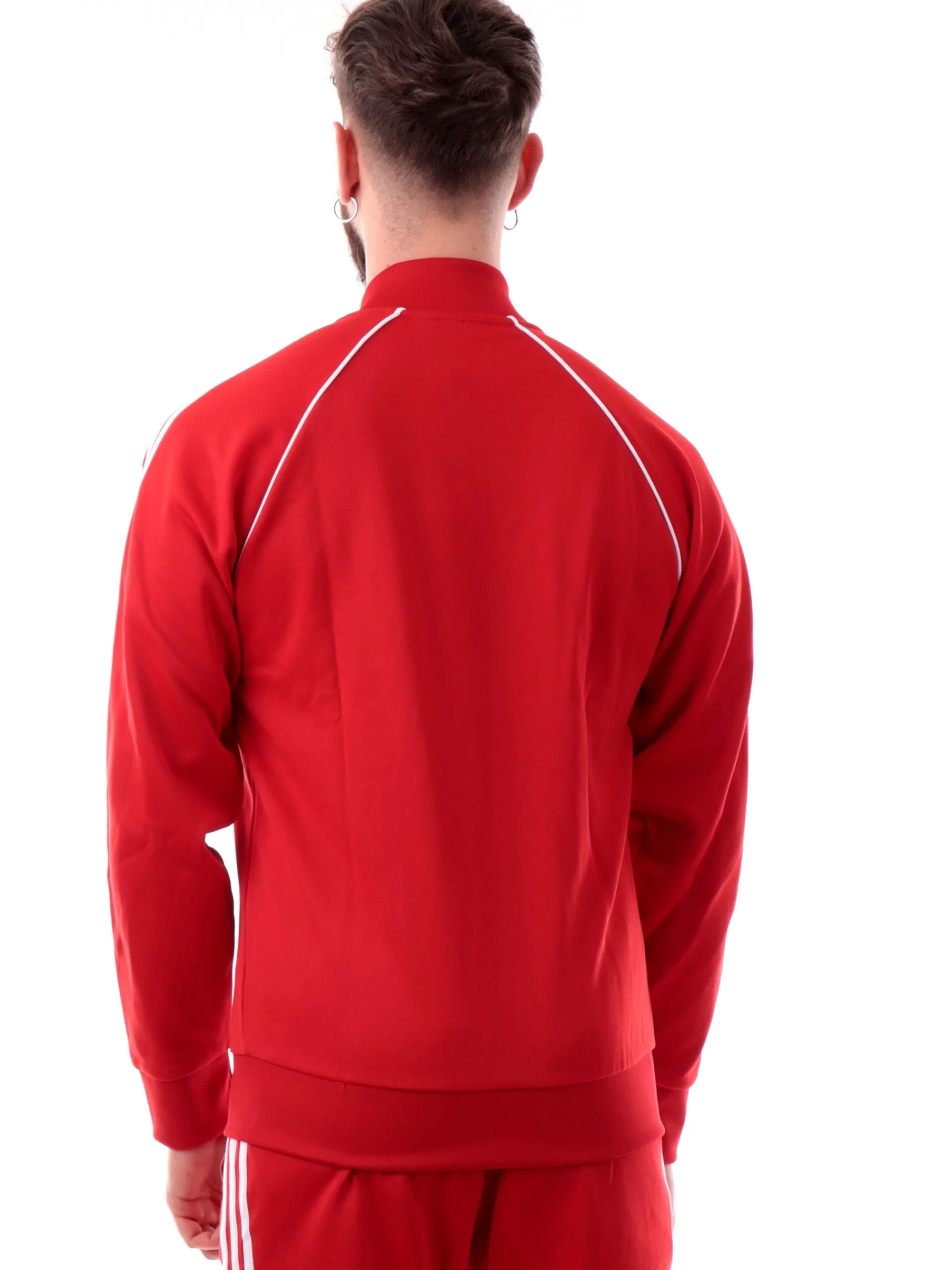 ADIDAS ORIGINALS Felpe*Felpa Adidas rossa da uomo full zip 3Stripes logo ricamato IL2494