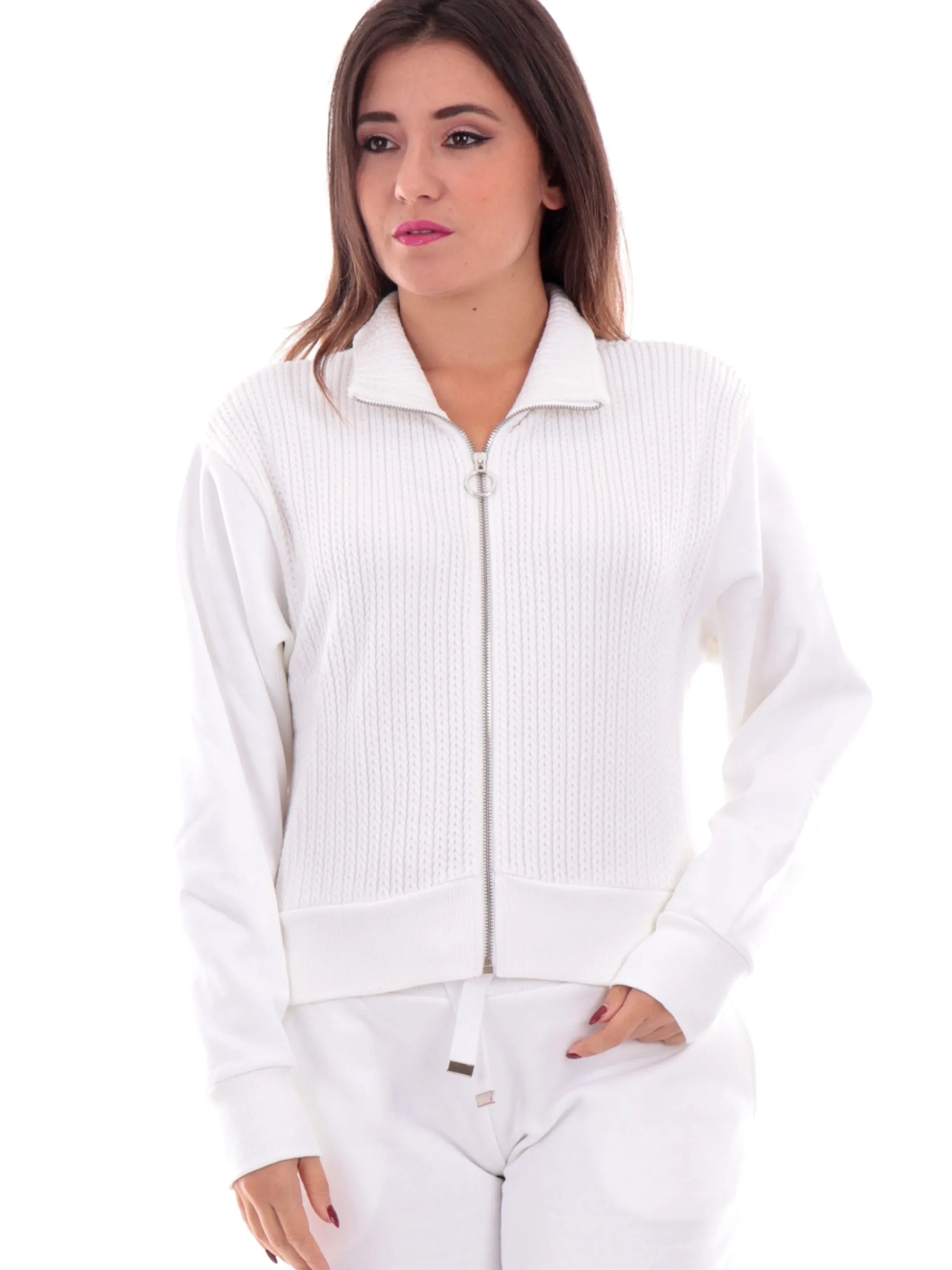 COLMAR Felpe*Felpa bianca da donna full zip 92646YO