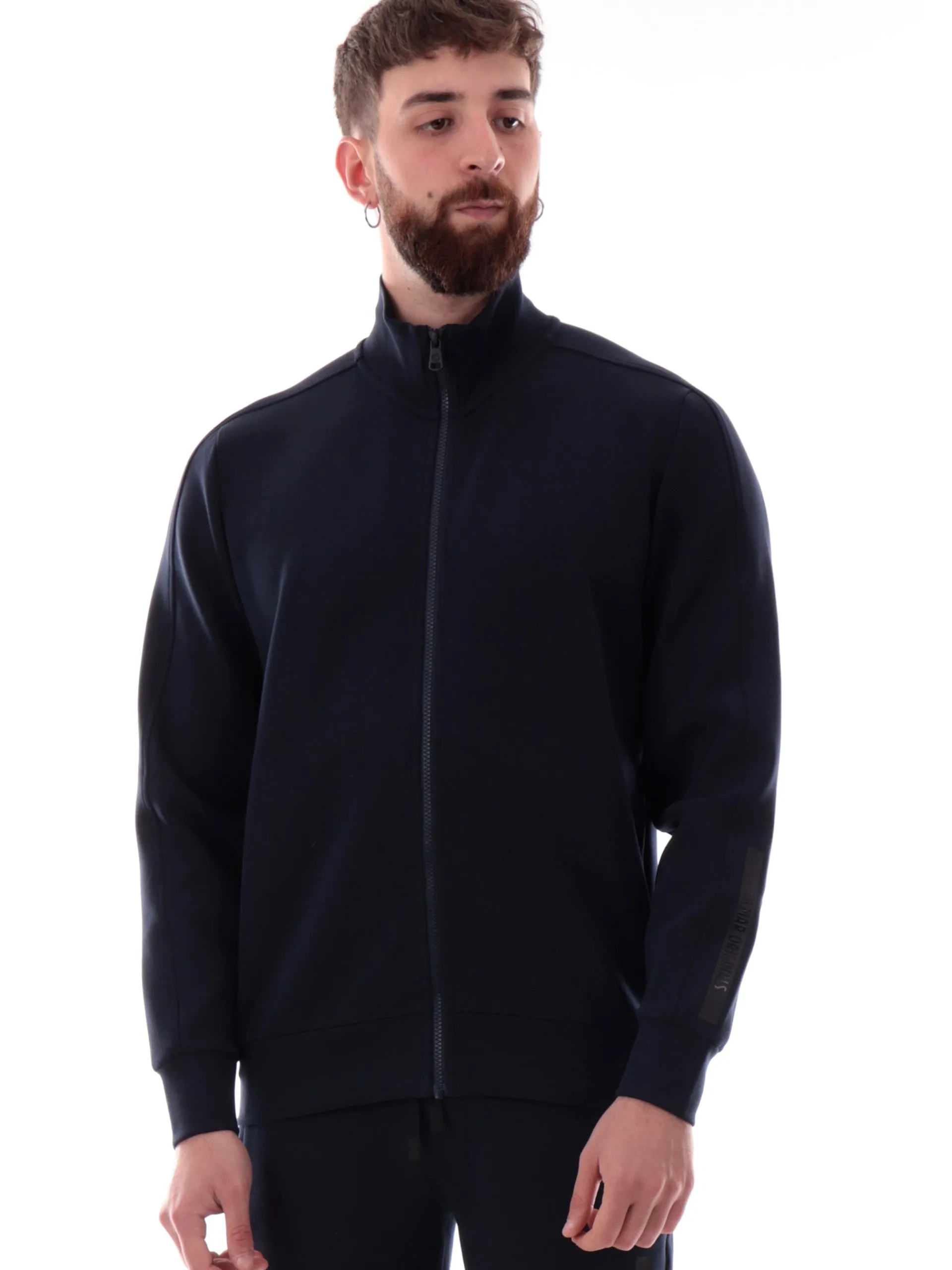 COLMAR Felpe*Felpa blu da uomo full zip con logo sulla manica 61893YV