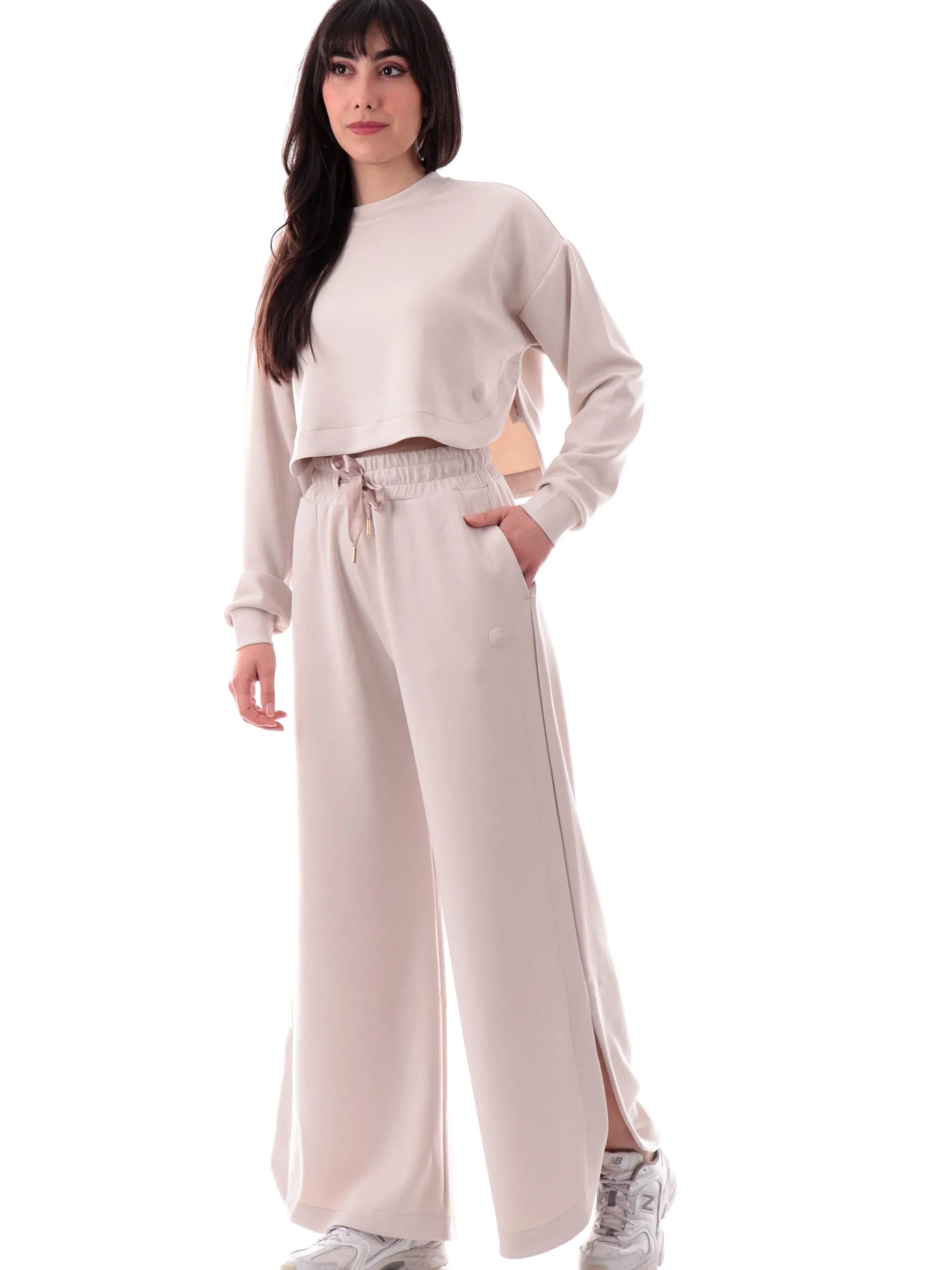 COLMAR Felpe*Felpa crop beige da donna girocollo 92291YH