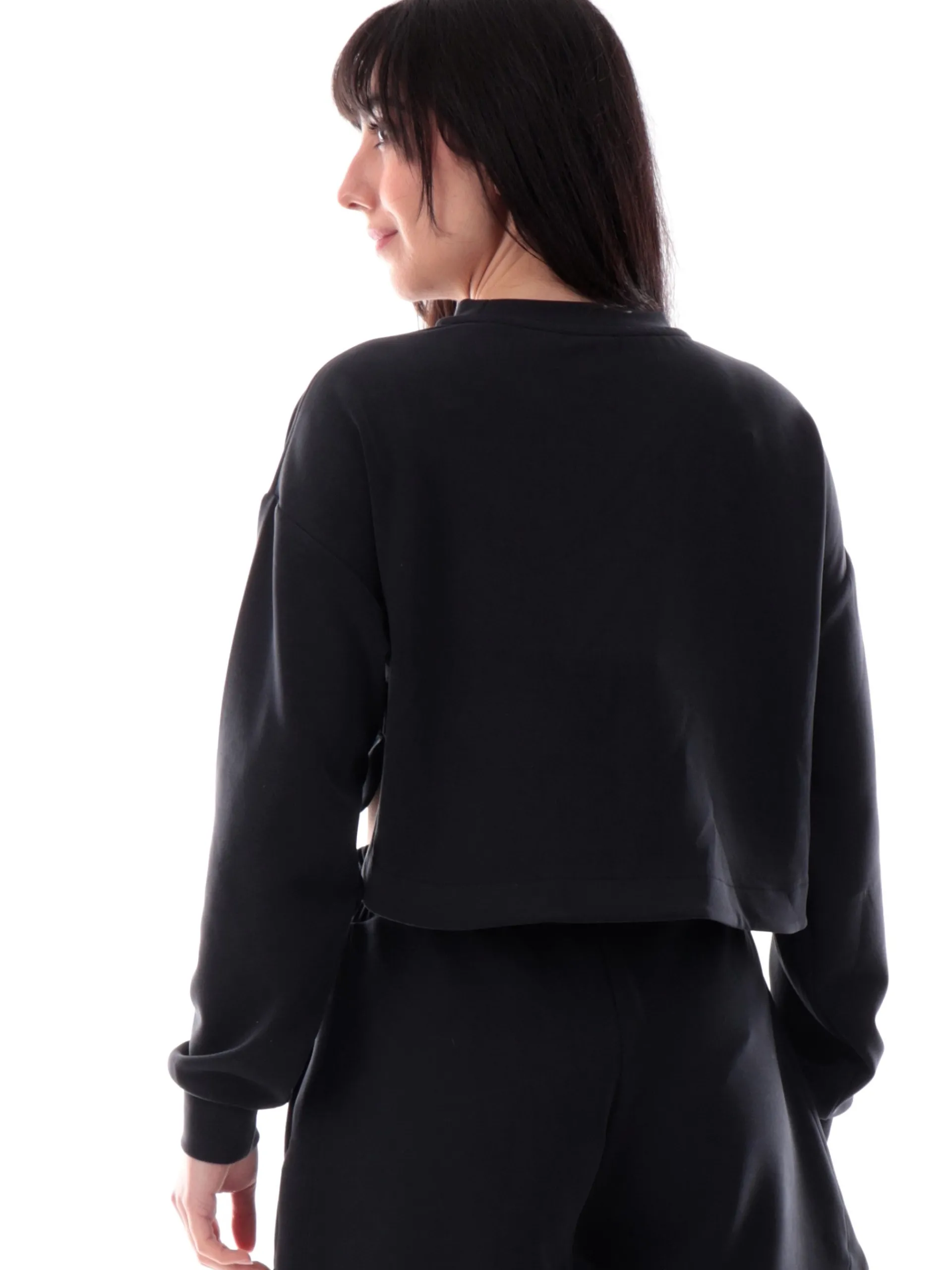 COLMAR Felpe*Felpa crop nera da donna girocollo 92291YH