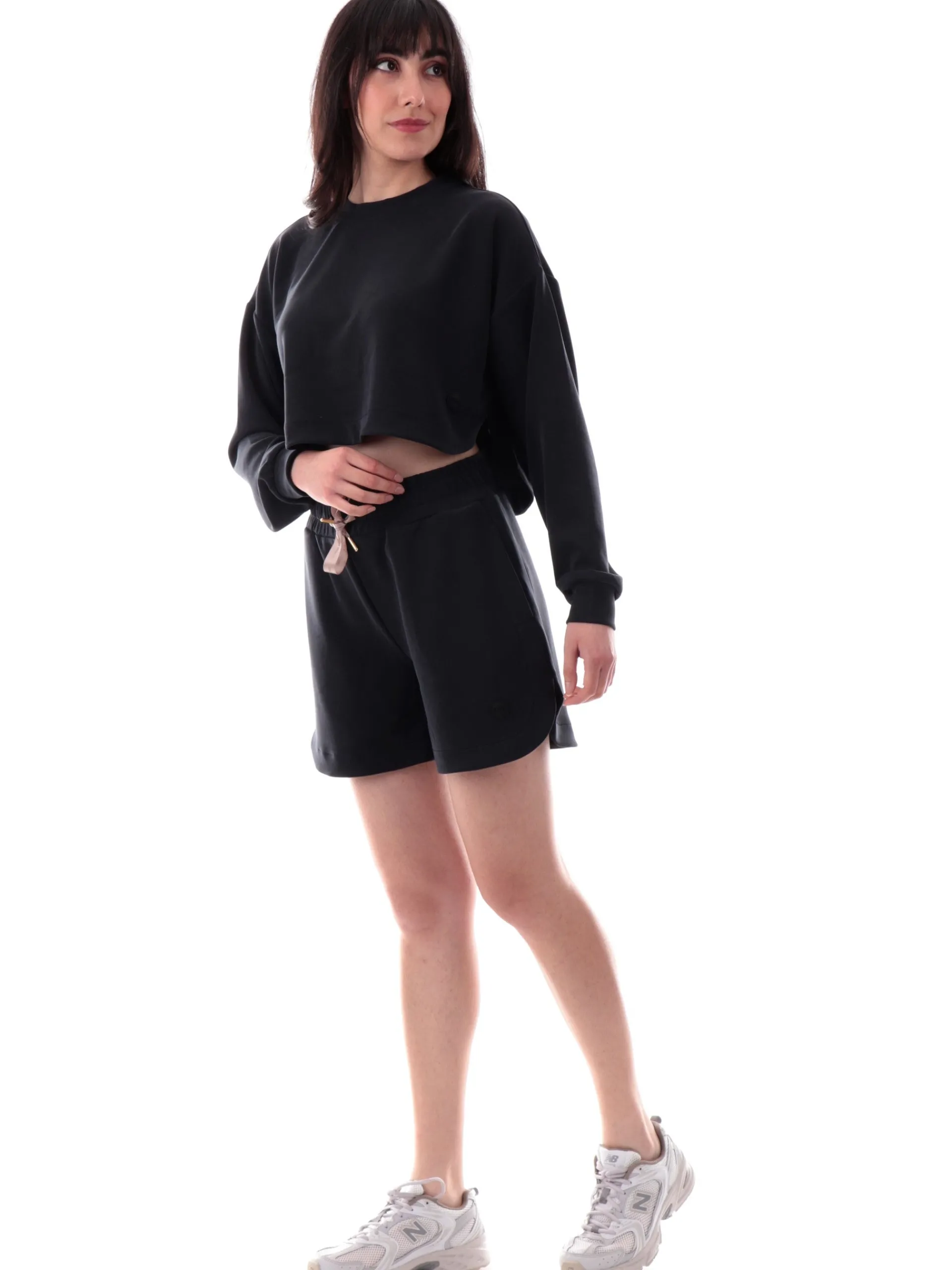 COLMAR Felpe*Felpa crop nera da donna girocollo 92291YH