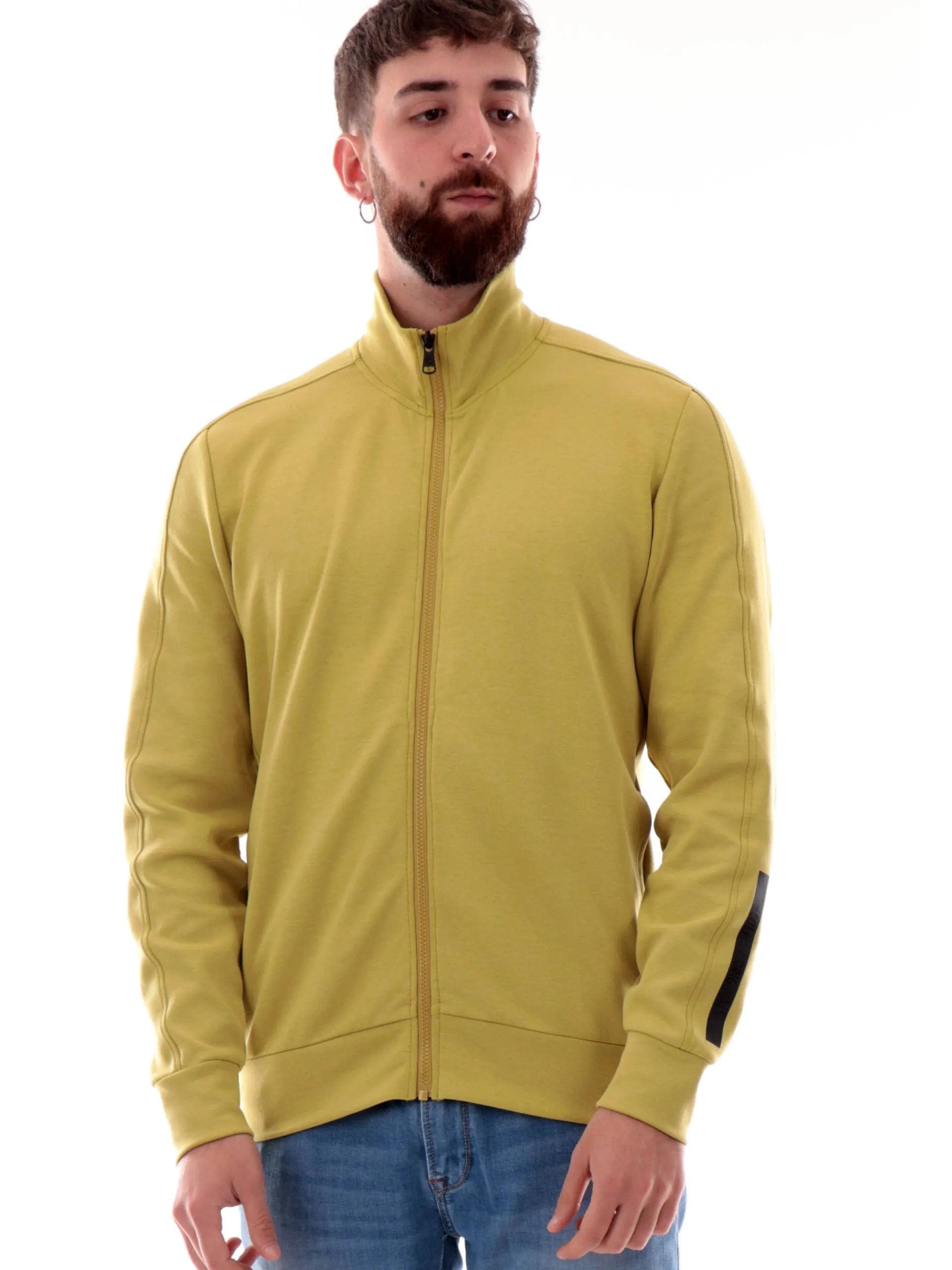 COLMAR Felpe*Felpa verde da uomo full zip con logo sulla manica 61893YV