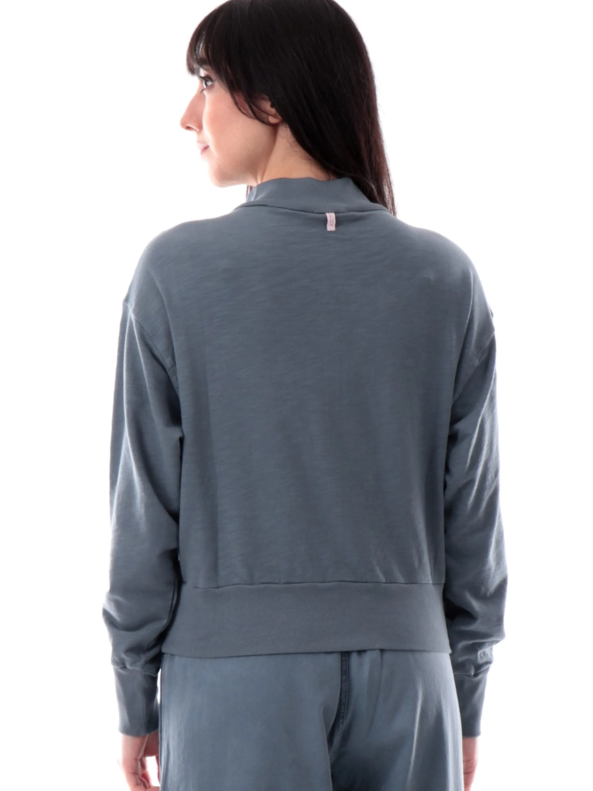 DEHA Felpe*Felpa blu da donna full zip crop D22332