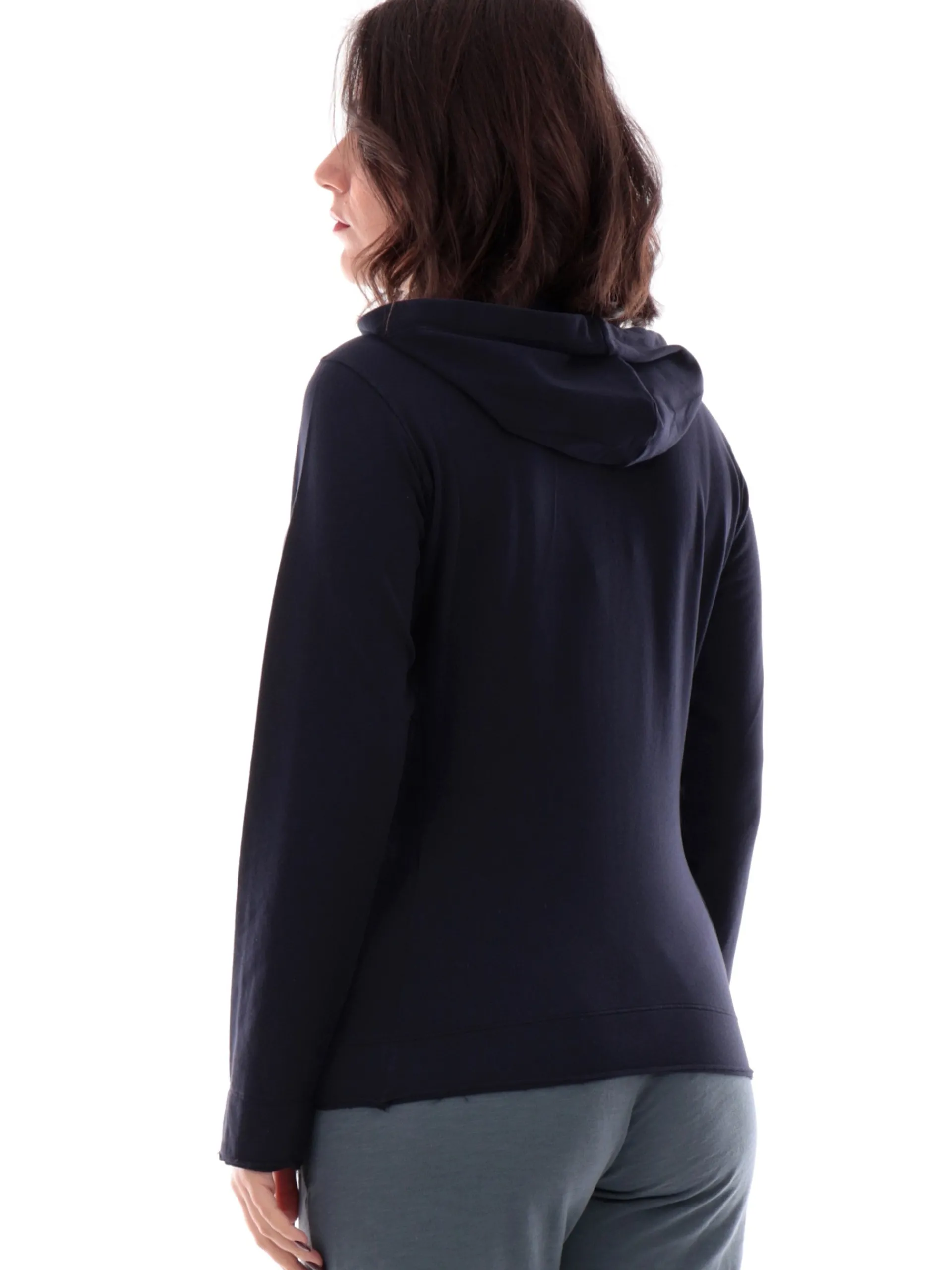 DEHA Felpe*Felpa blu da donna full zip con cappuccio A00552