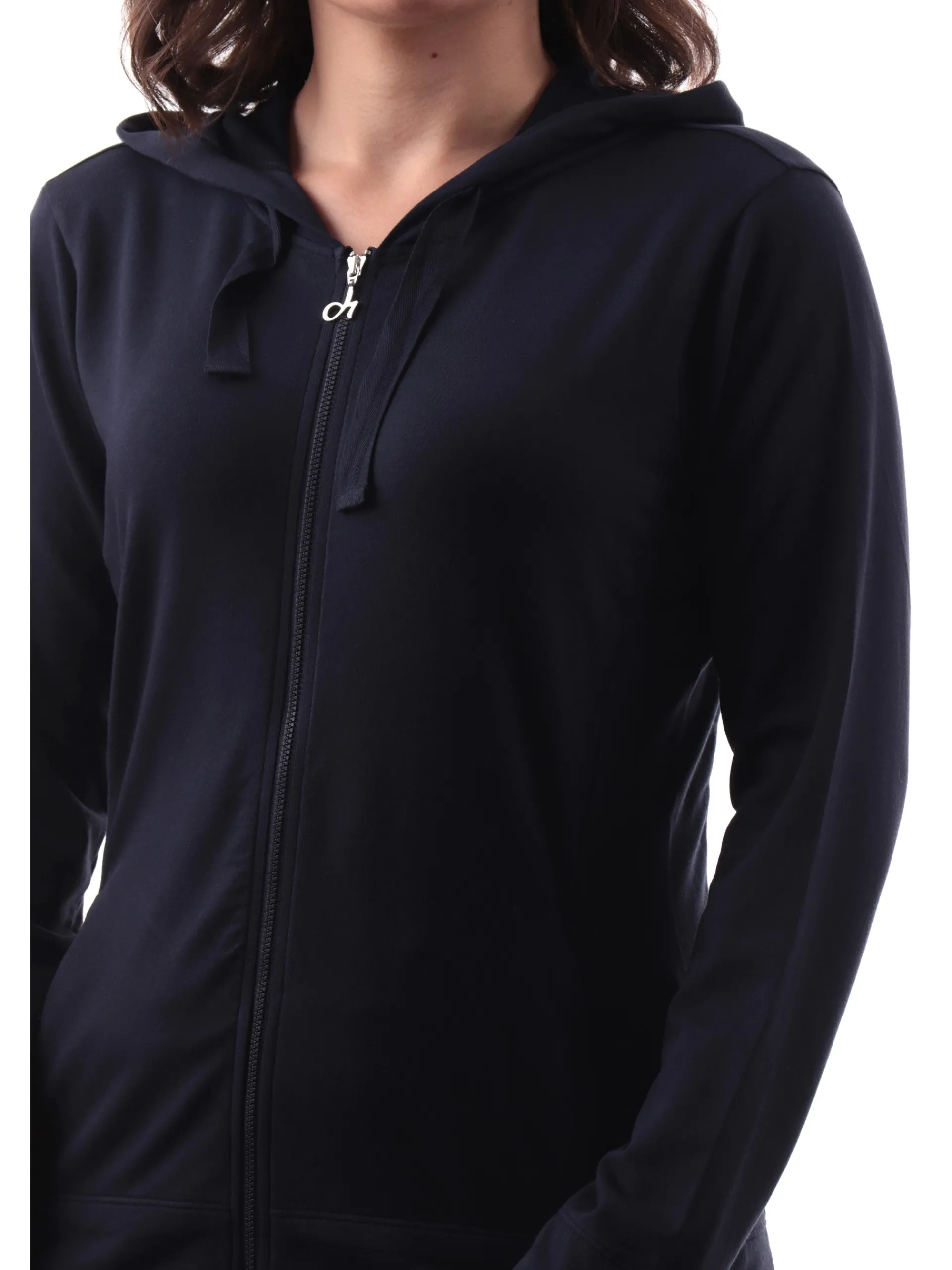 DEHA Felpe*Felpa blu da donna full zip con cappuccio A00552