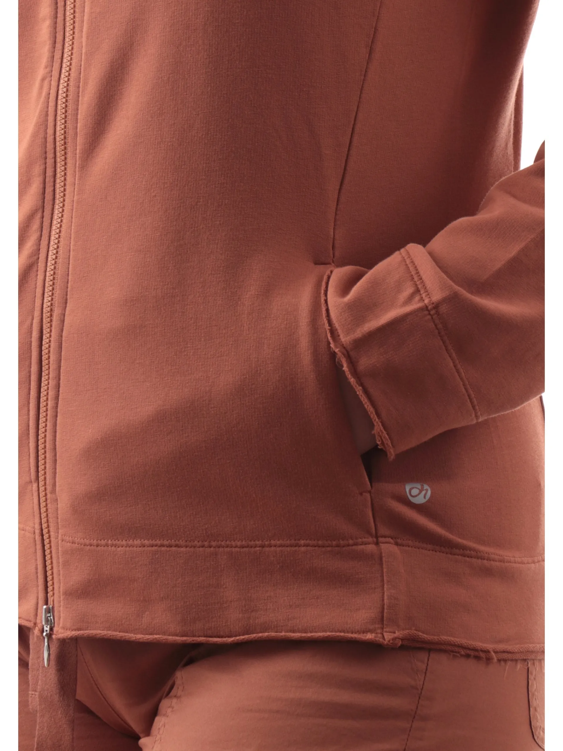 DEHA Felpe*Felpa marrone da donna full zip con cappuccio A00552
