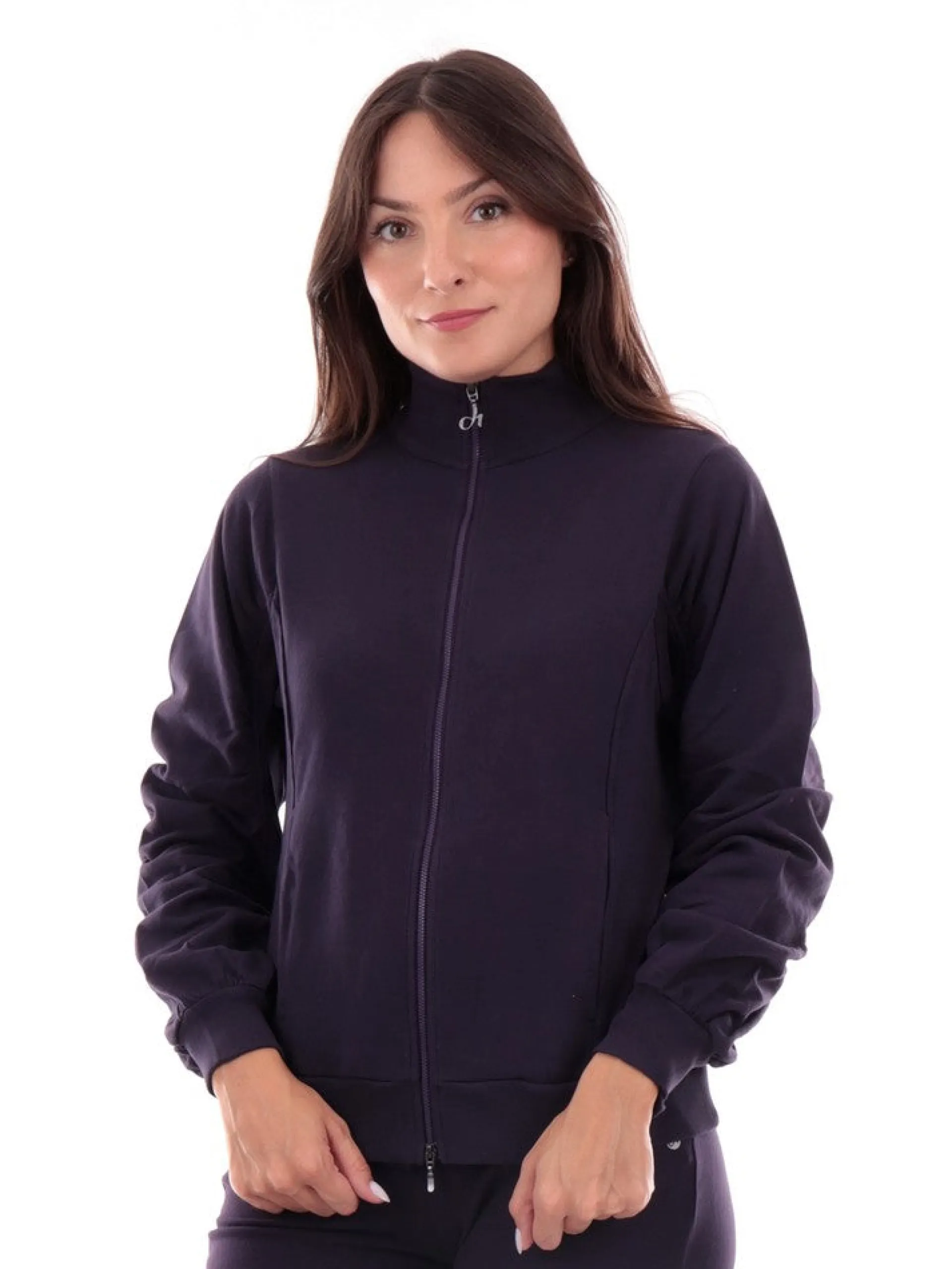 DEHA Felpe*Felpa Viola da Donna a collo alto Full Zip D93380