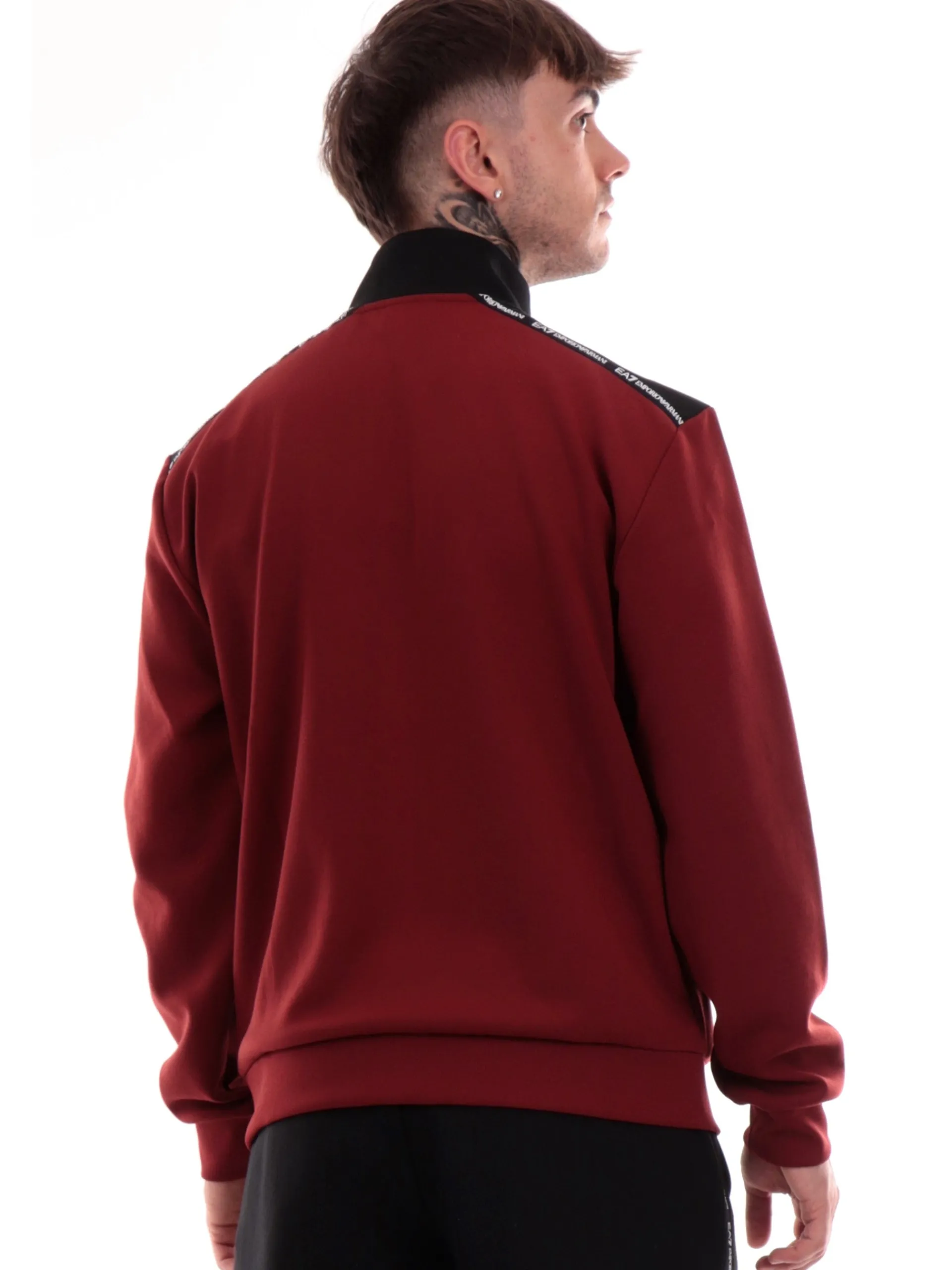 EMPORIO ARMANI 7 Felpe*Felpa Emporio Armani bordeaux da uomo full zip 6DPM04PJZZZ