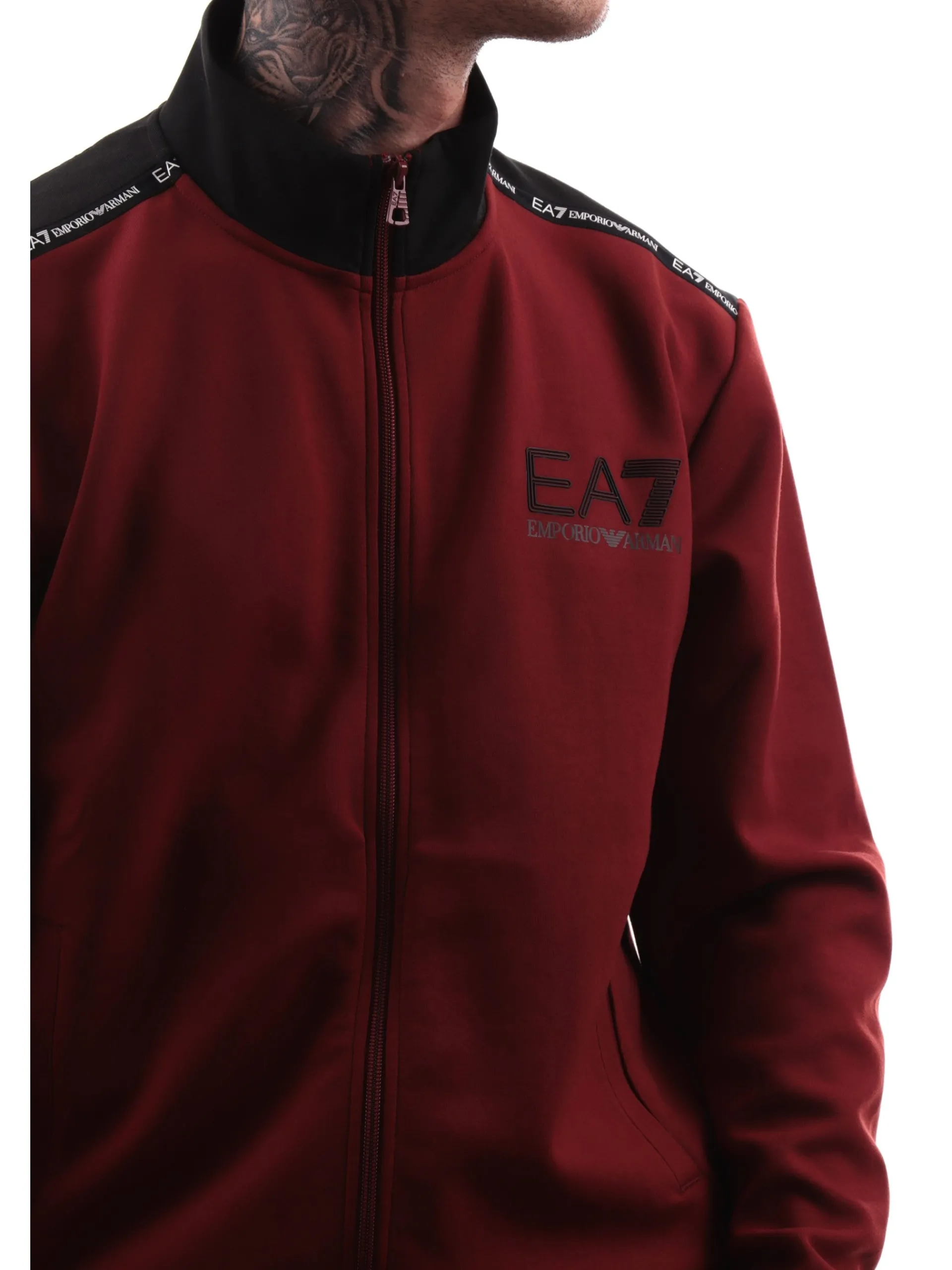 EMPORIO ARMANI 7 Felpe*Felpa Emporio Armani bordeaux da uomo full zip 6DPM04PJZZZ