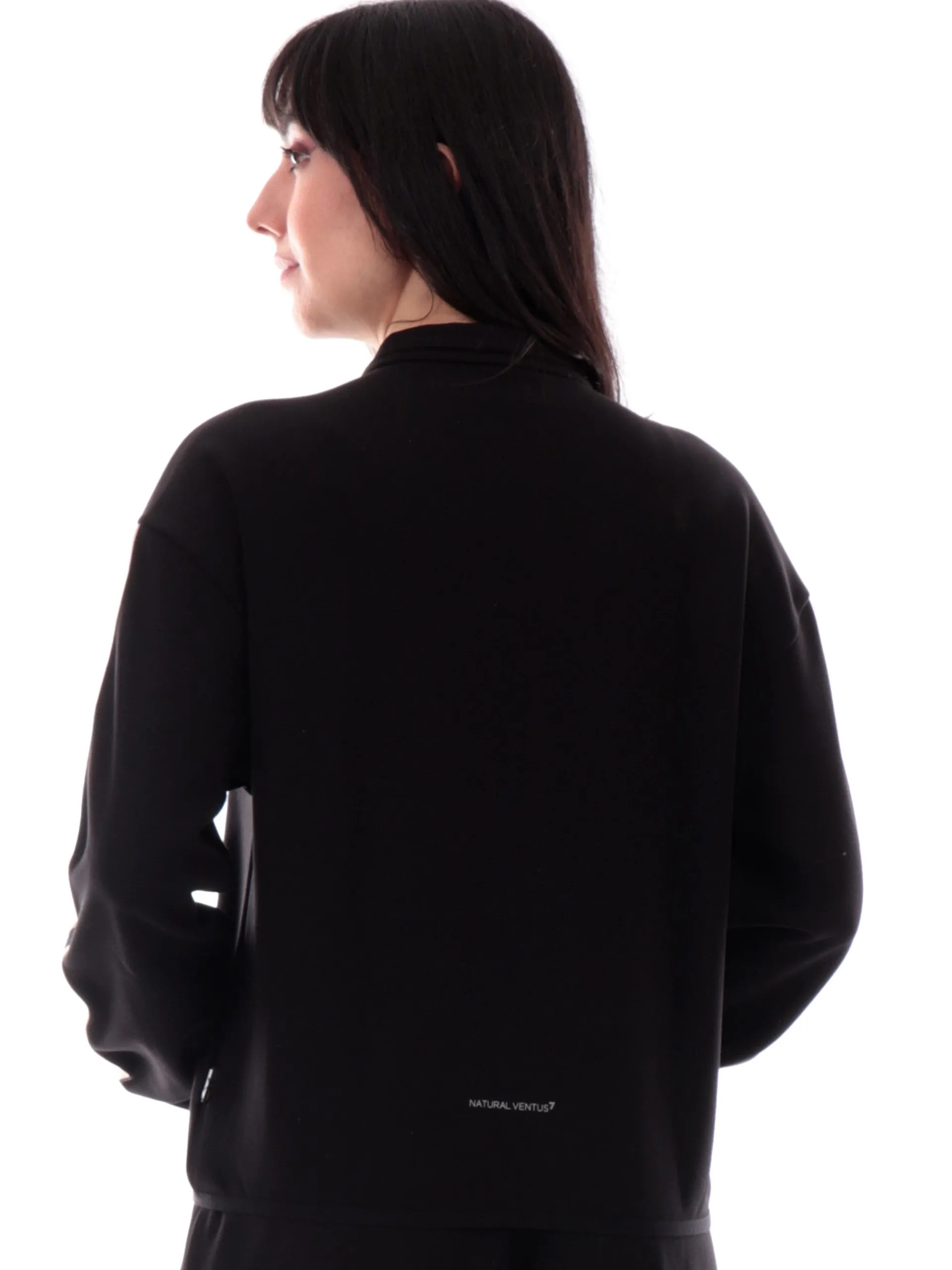 EMPORIO ARMANI 7 Felpe*Felpa Emporio Armani EA7 nera da donna full zip con bande logate 7W00275AF12501 UC001