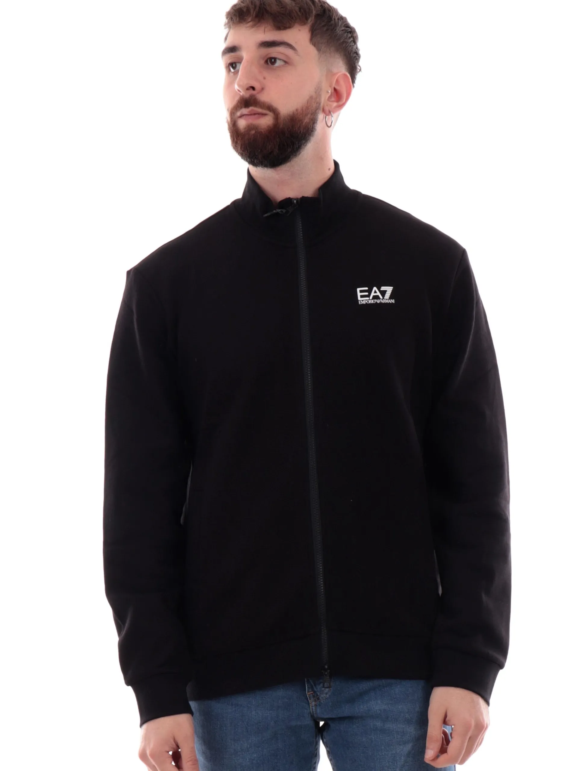 EMPORIO ARMANI 7 Felpe*Felpa Emporio Armani EA7 nera da uomo full zip 8NPM36PJVTZ