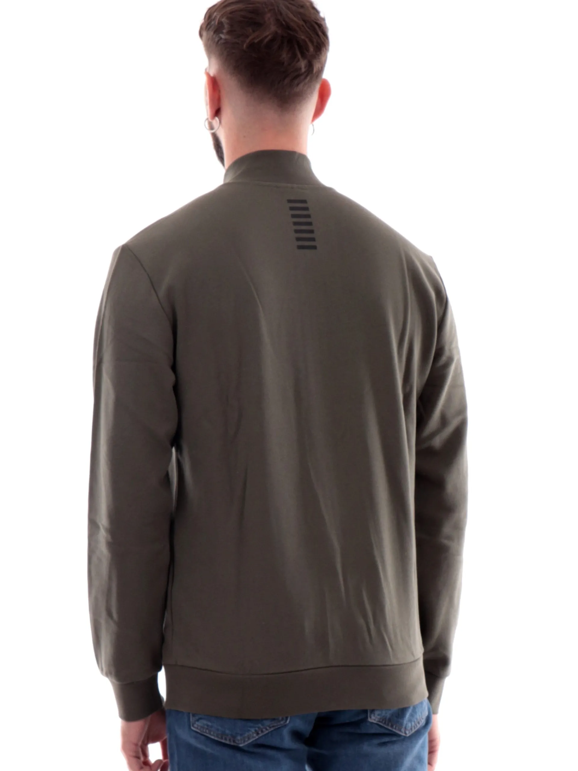 EMPORIO ARMANI 7 Felpe*Felpa Emporio Armani EA7 verde da uomo full zip 8NPM36PJVTZ