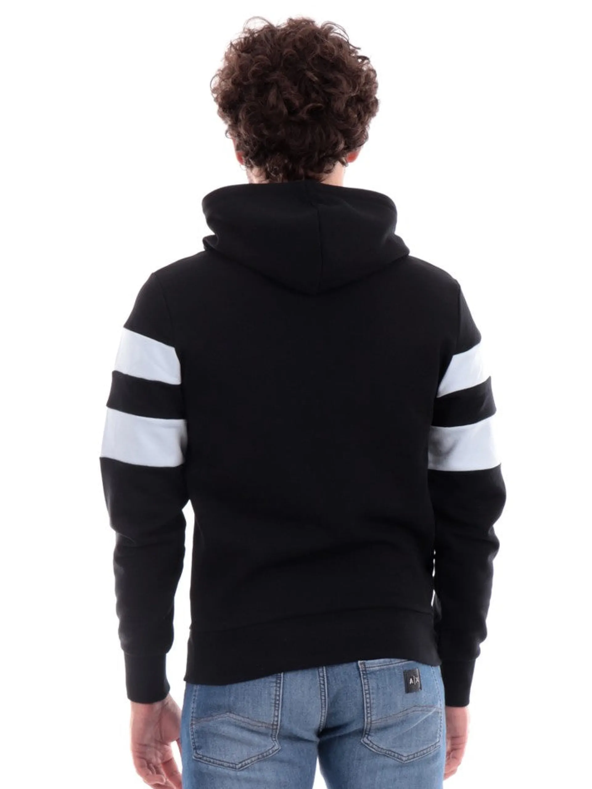 FRED PERRY Felpe*Felpa nera da uomo Tipped Sleeve M5534