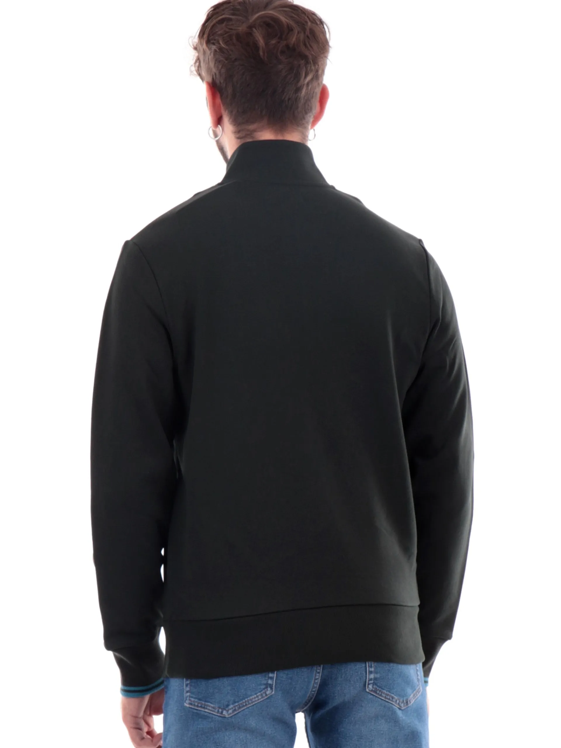 FRED PERRY Felpe*Felpa verde da uomo mezza zip M3574