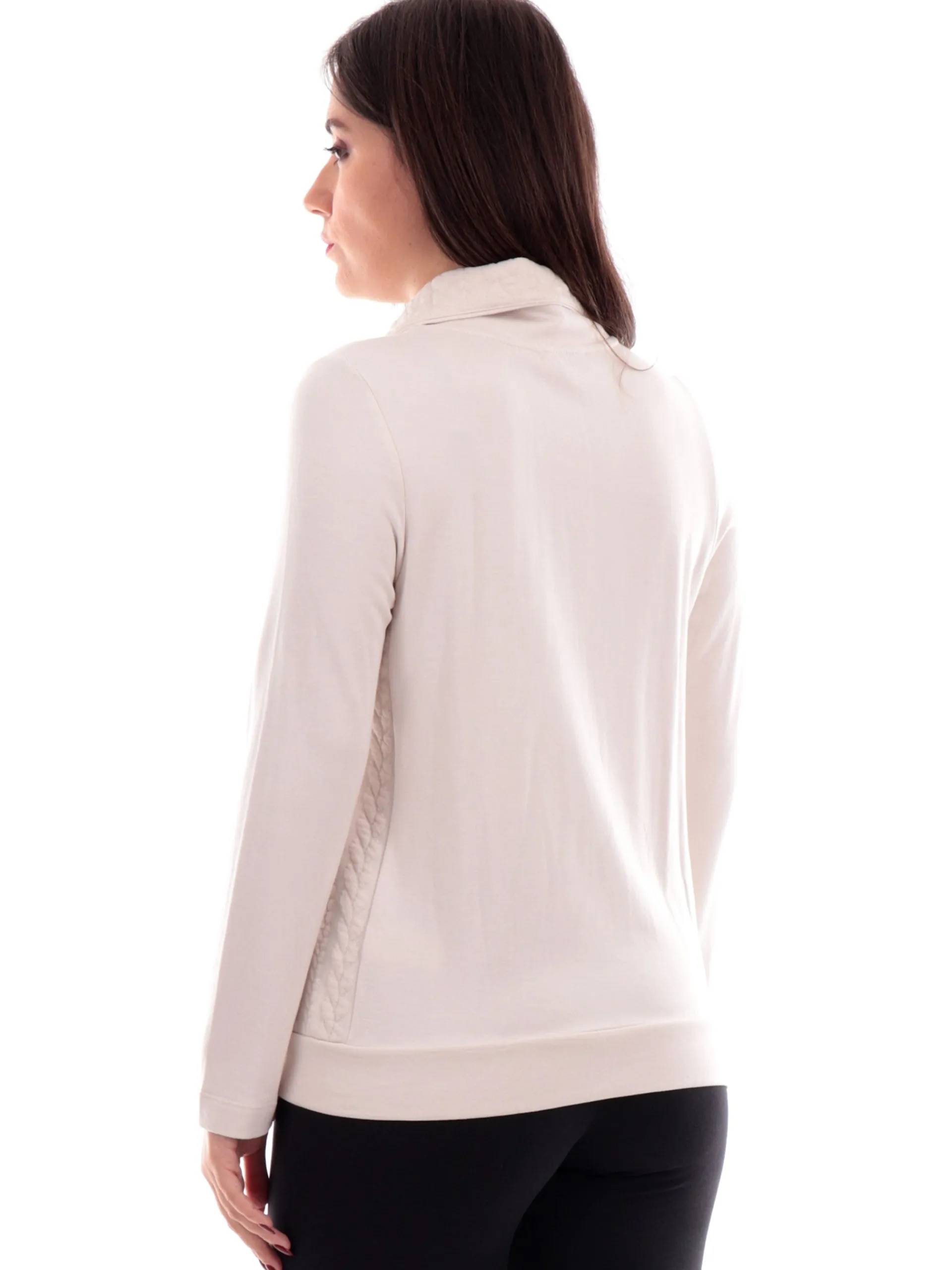 FREDDY Felpe*Felpa beige da donna full zip collo alto F4WSLS2