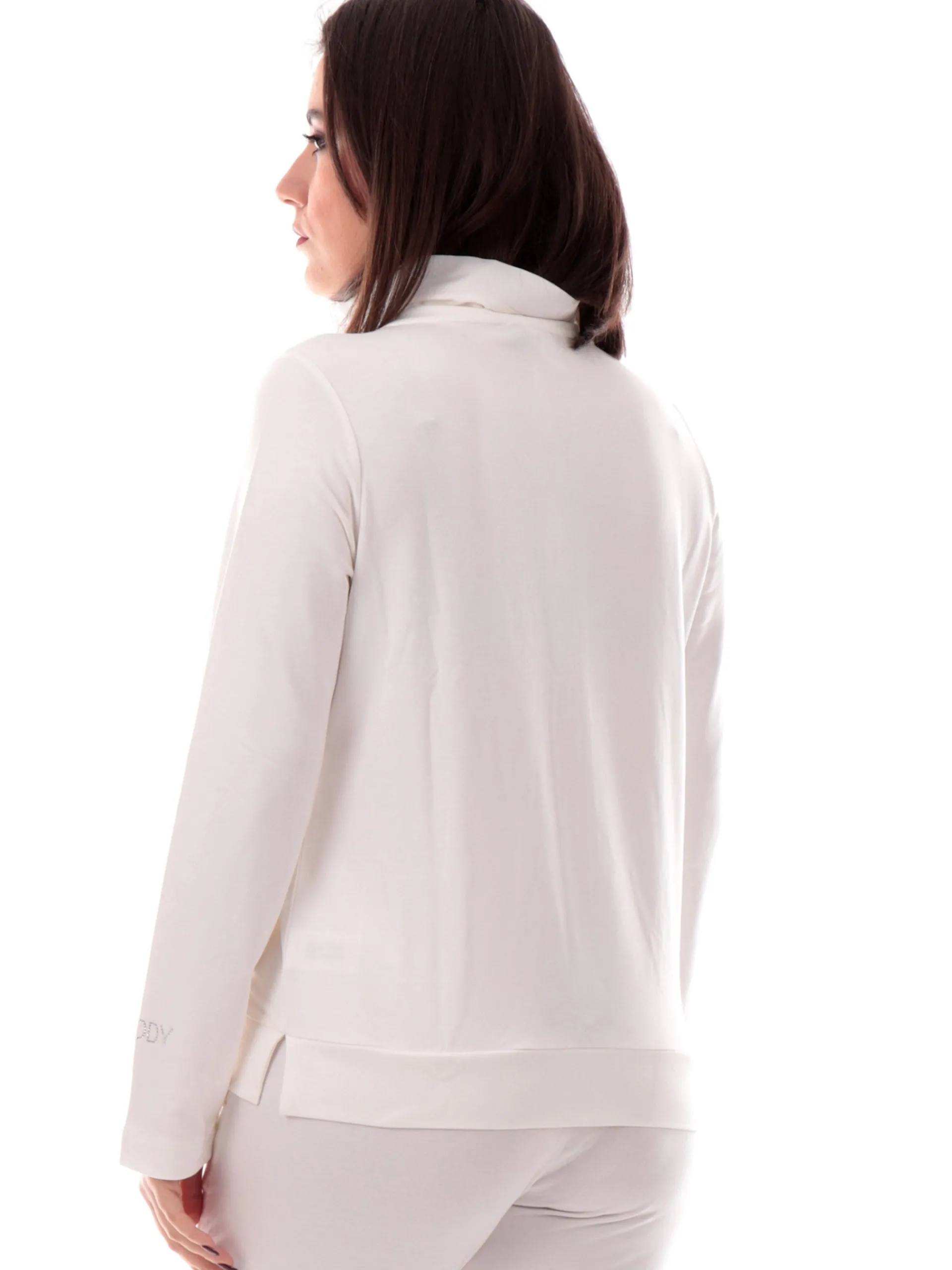 FREDDY Felpe*Felpa bianca da donna full zip logo con strass S25WCXS3