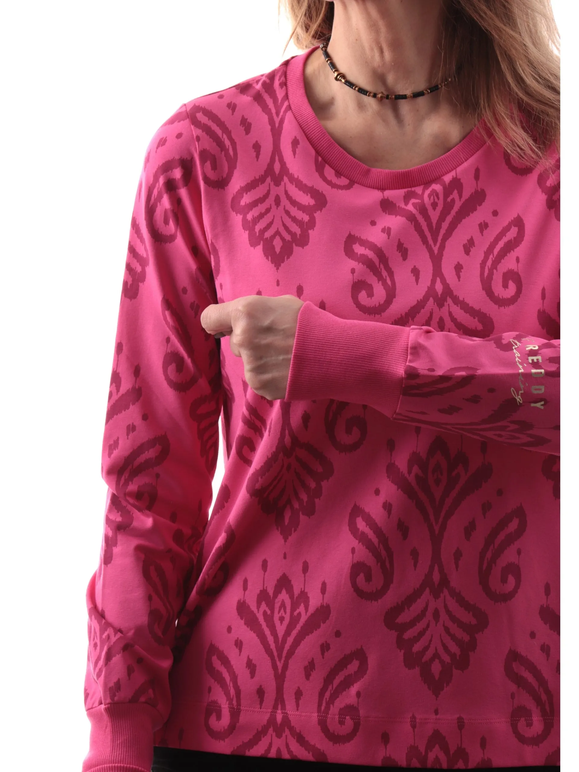 FREDDY Felpe*Felpa girocollo fucsia da donna fantasia foulard S25WTRS6C IKATF