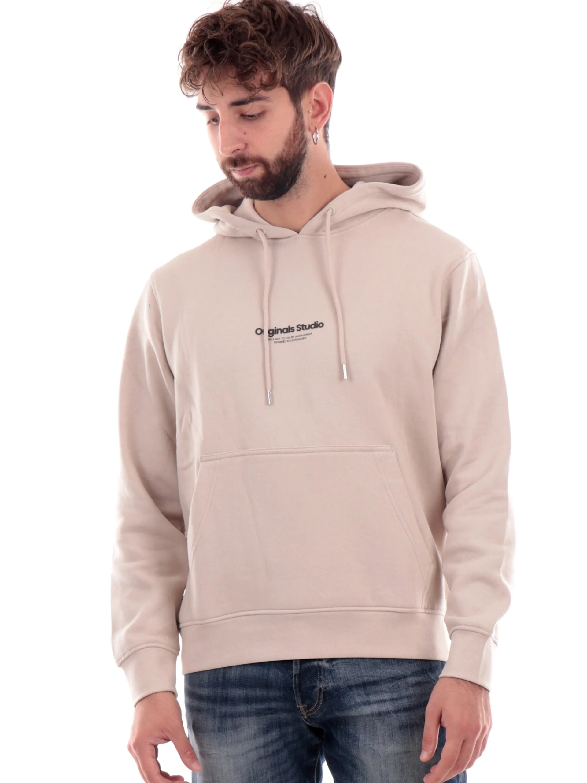 JACK&JONES Felpe*Felpa Jack Jones beige da uomo felpata 12241687