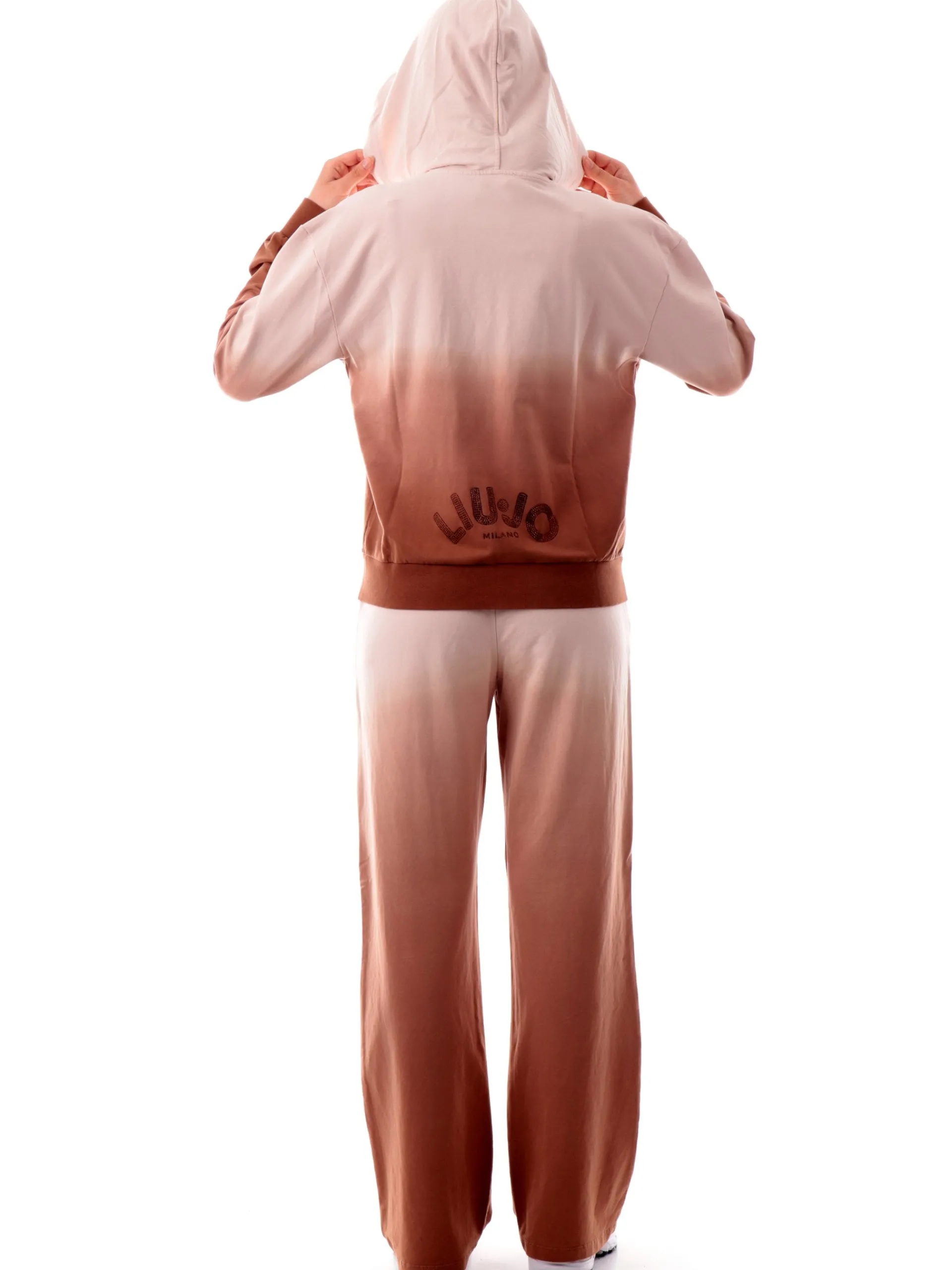 LIU JO SPORT Felpe*Felpa Liu Jo rosa cipria da donna full zip con cappuccio TA5113FS090