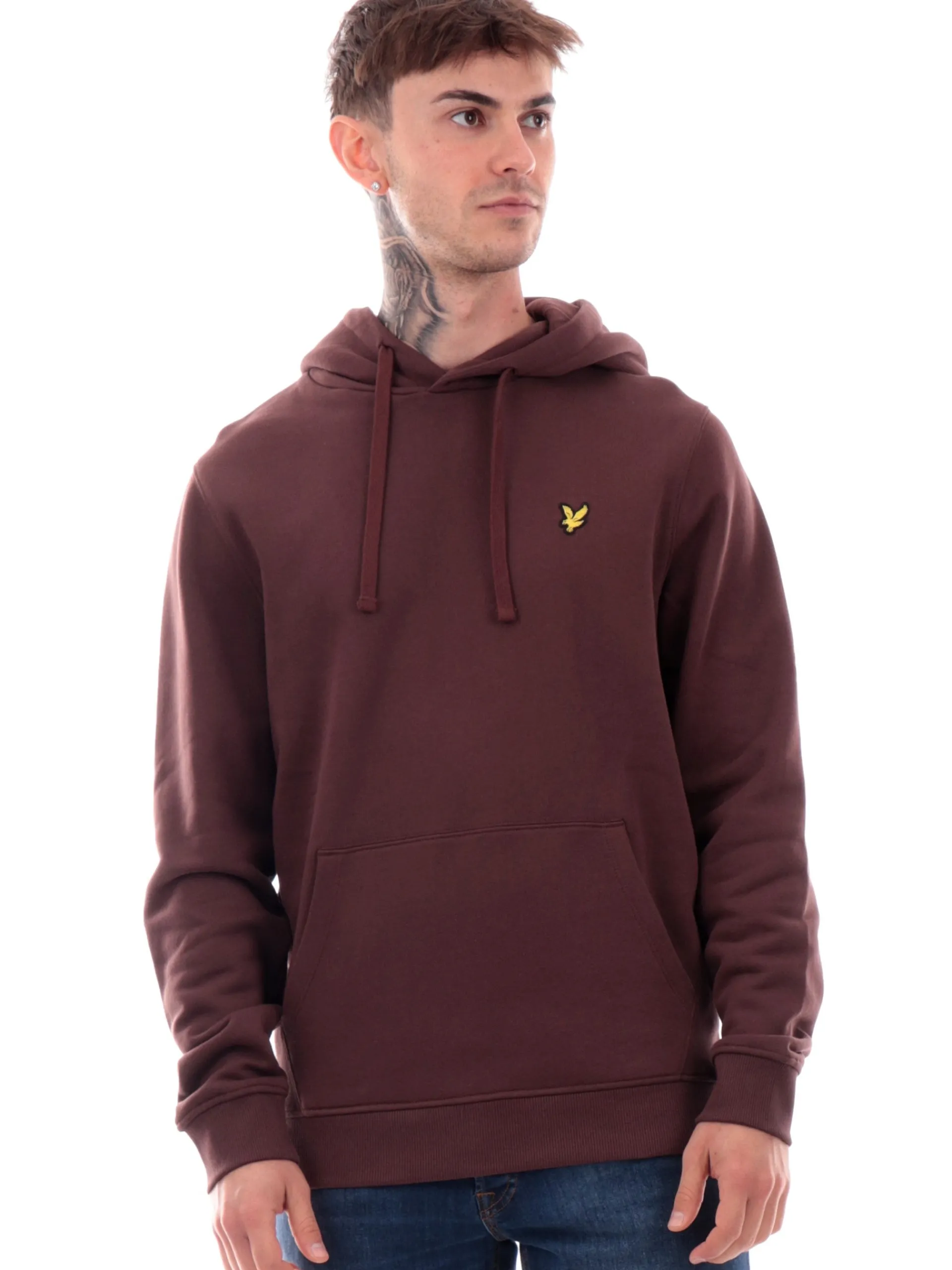 LYLE & SCOTT Felpe*Felpa Lyle Scott Brushed marrone da uomo con cappuccio ML1139V
