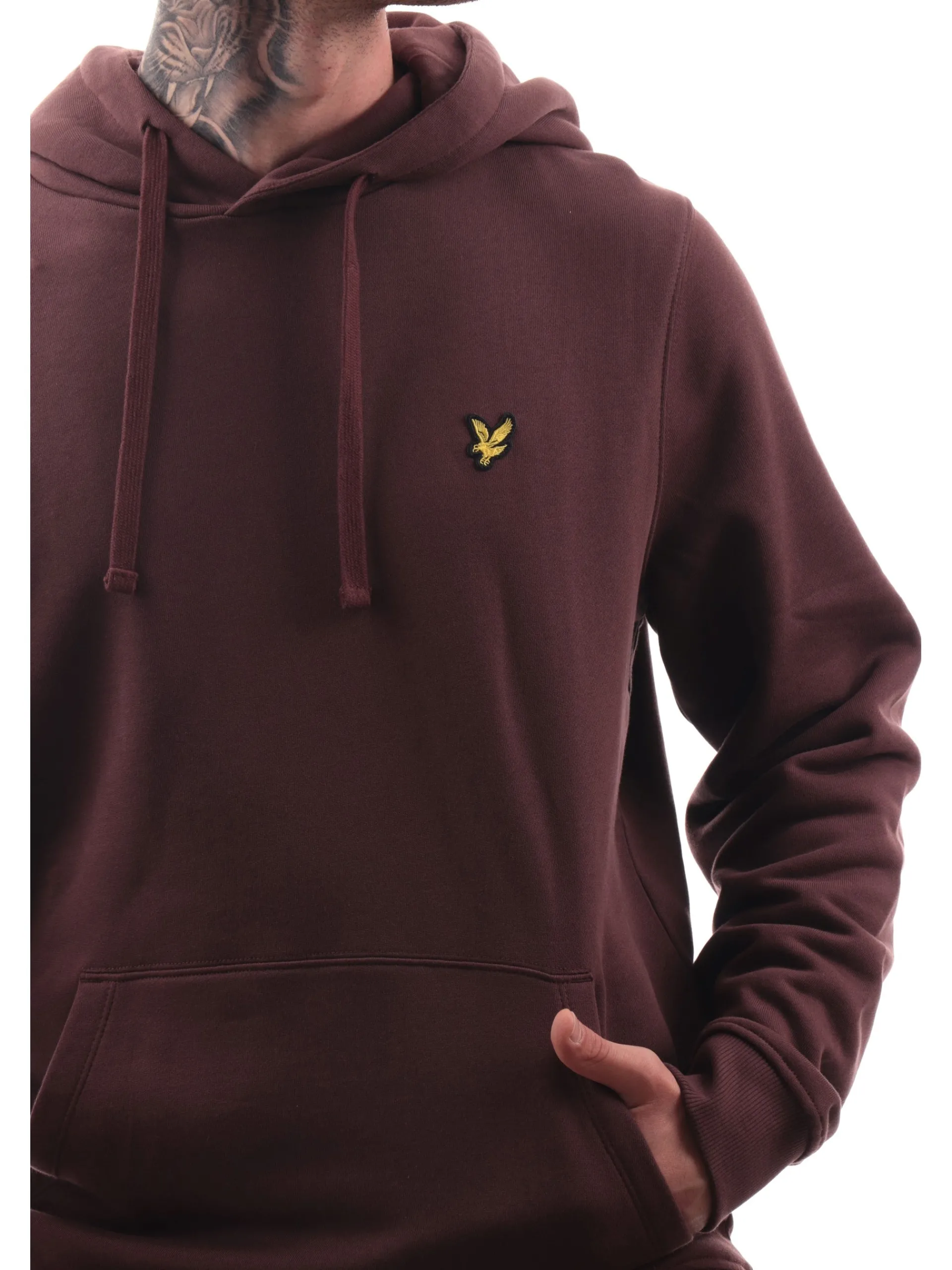 LYLE & SCOTT Felpe*Felpa Lyle Scott Brushed marrone da uomo con cappuccio ML1139V