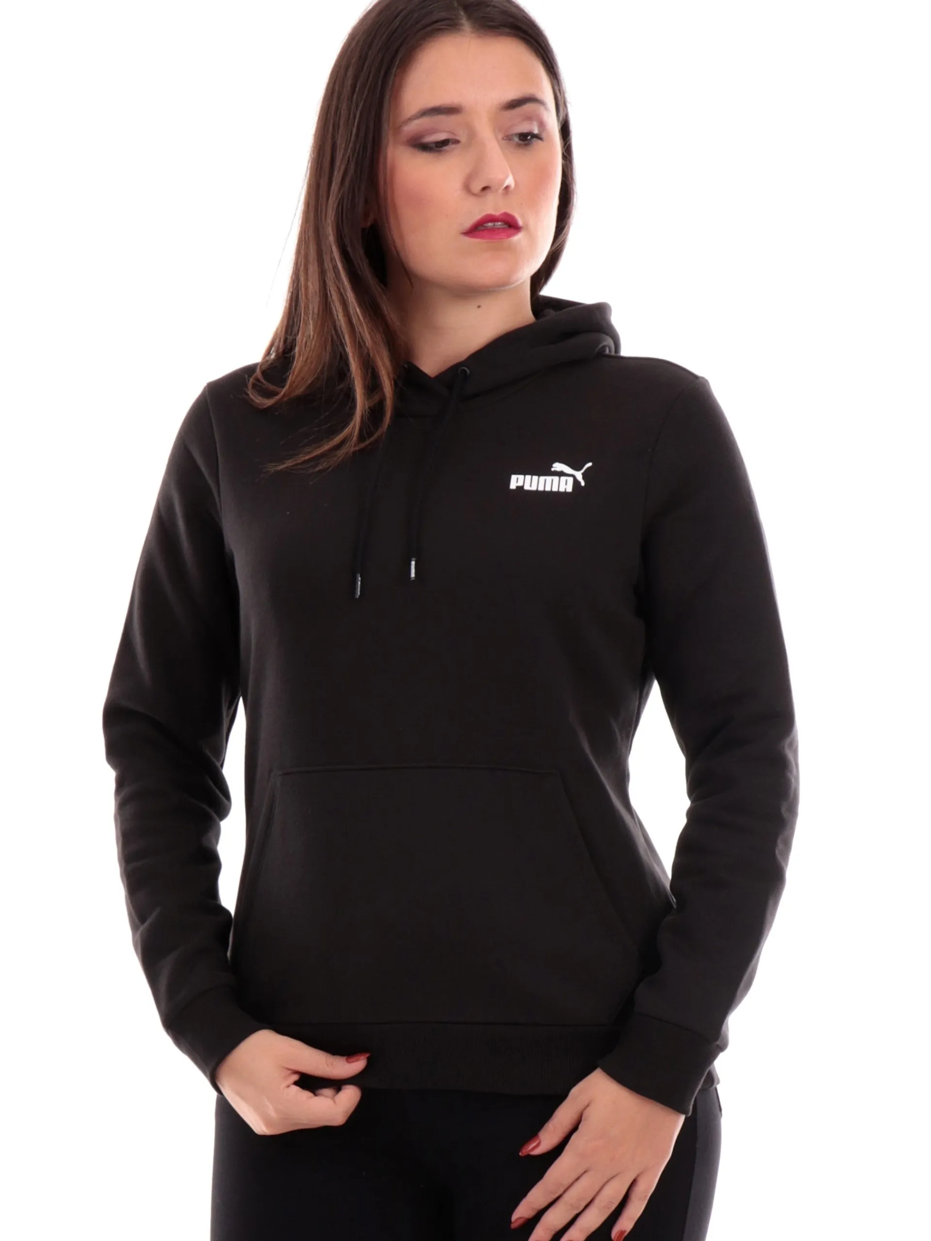 PUMA Felpe*Felpa nera da donna con cappuccio 586799