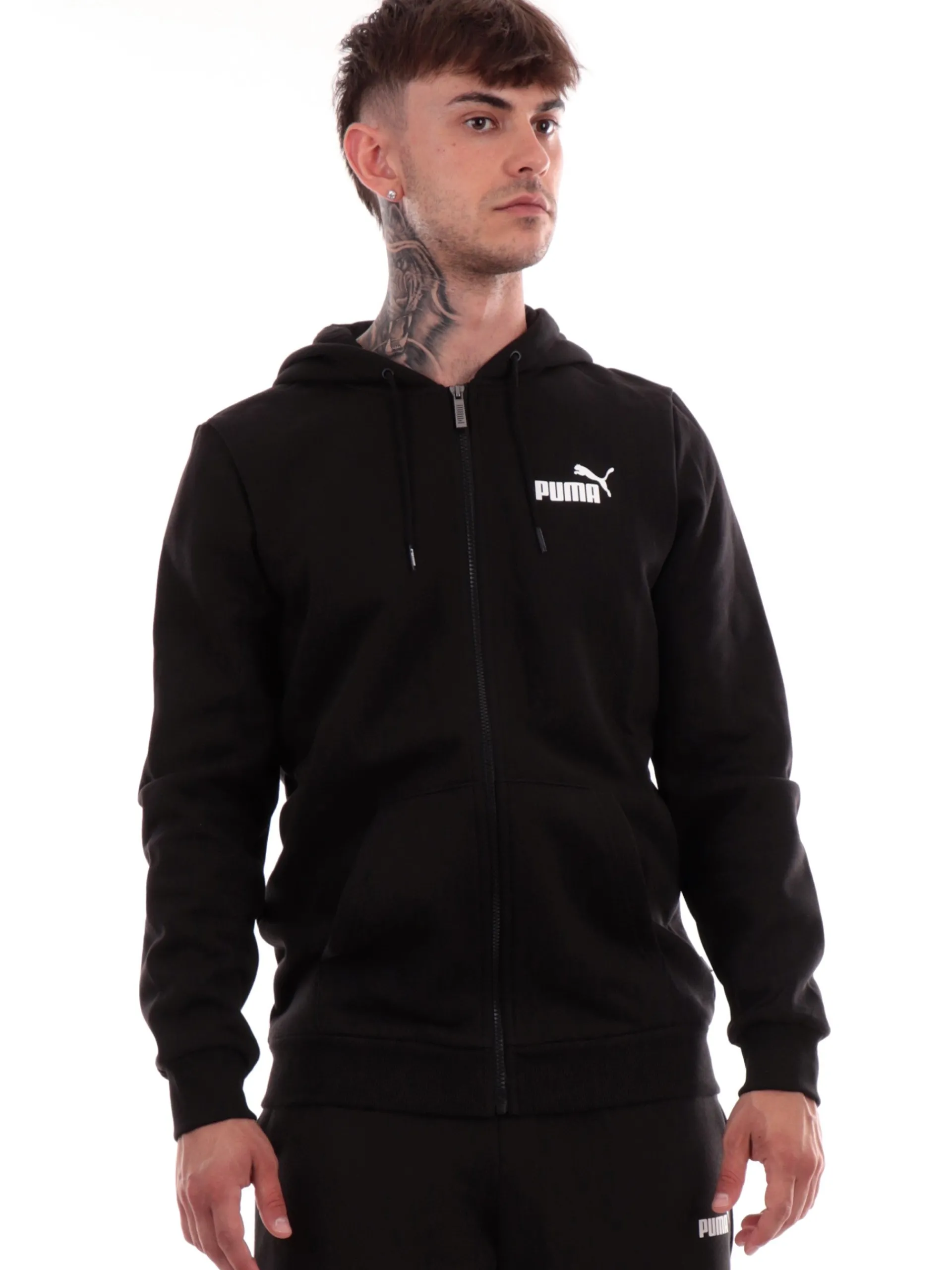 PUMA Felpe*Felpa nera da uomo con zip 586702