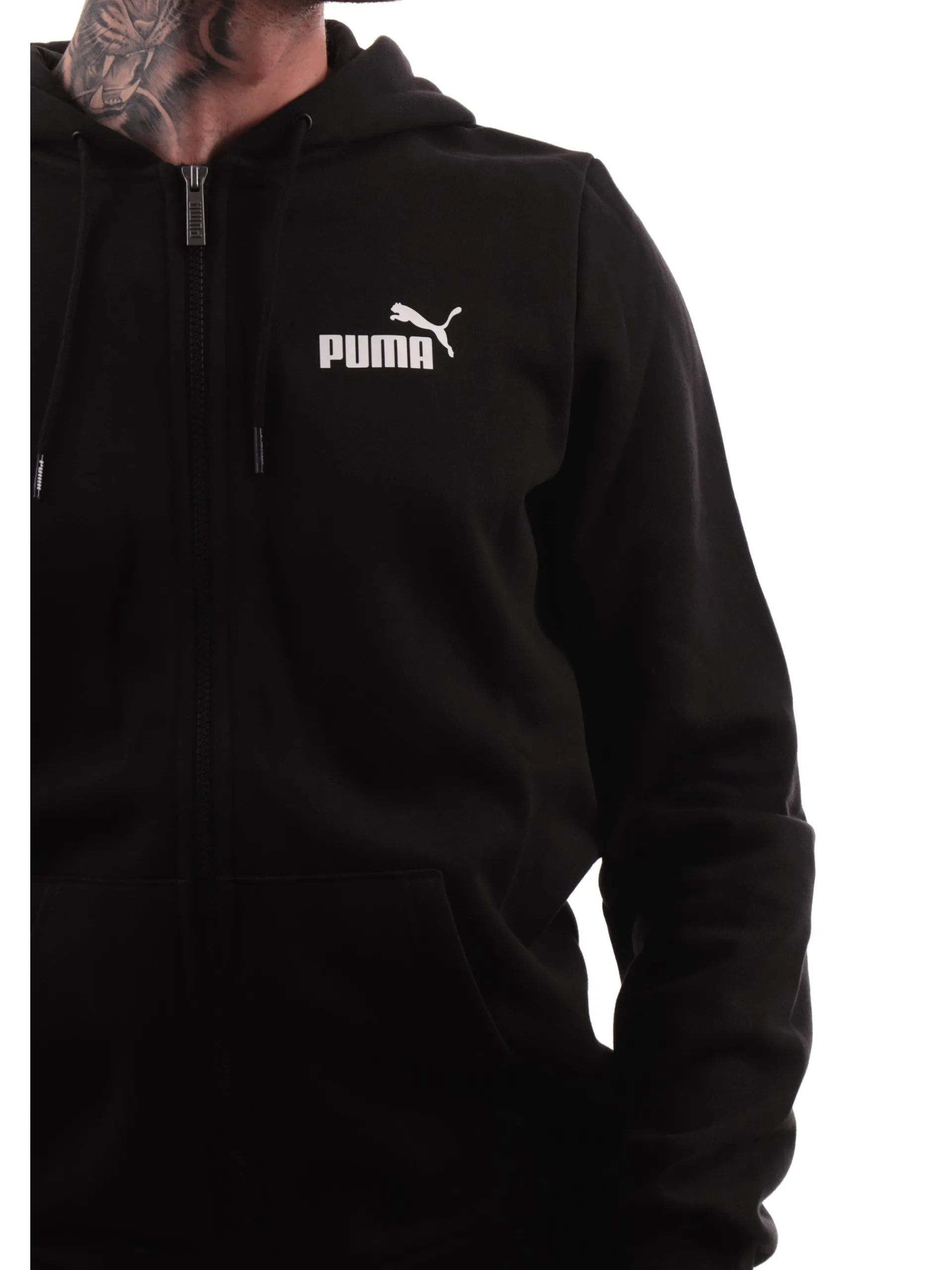 PUMA Felpe*Felpa nera da uomo con zip 586702