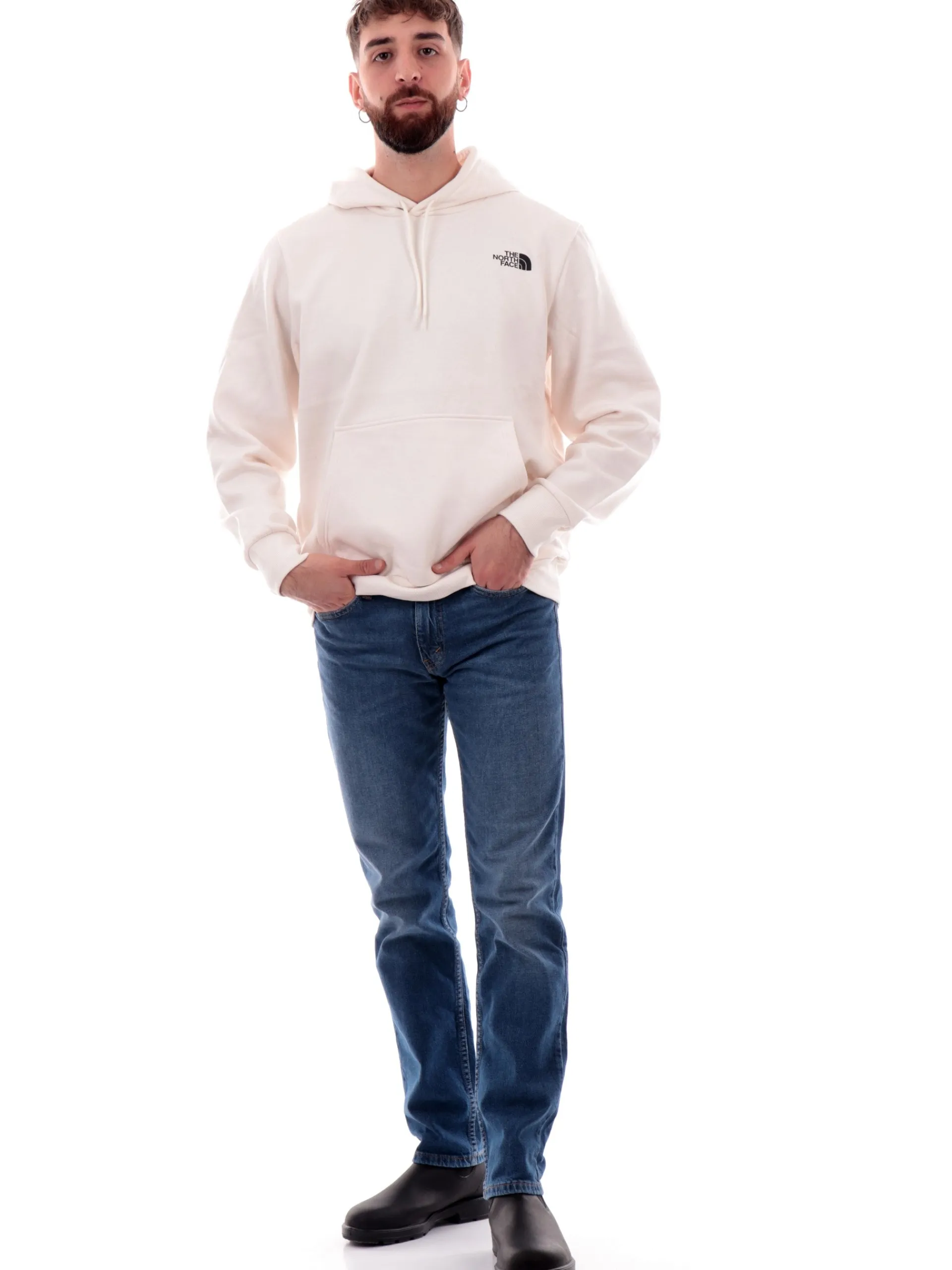 THE NORTH FACE Felpe*Felpa bianca da uomo con cappuccio logato NF0A89EJ