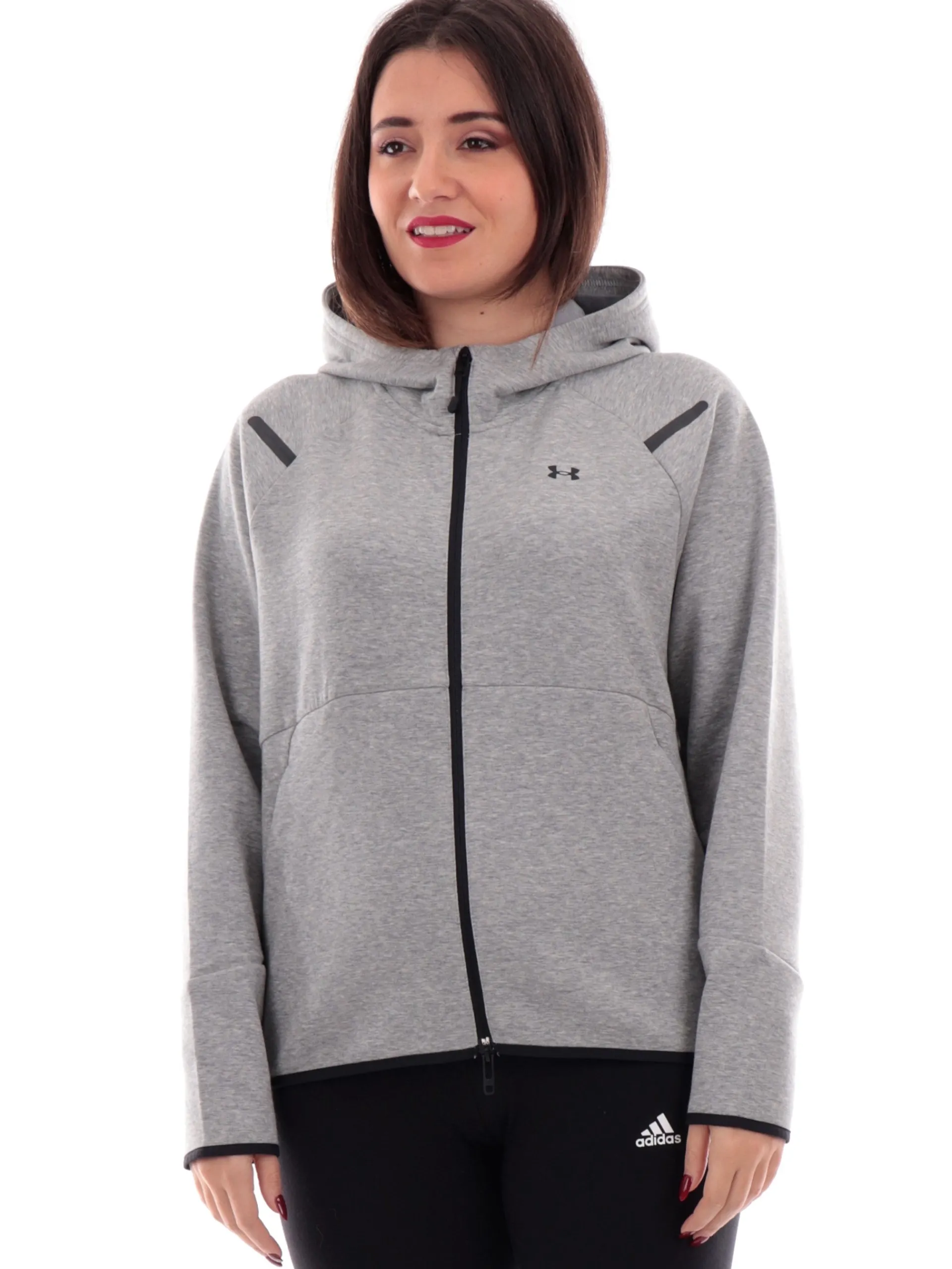 UNDER ARMOUR Felpe*Felpa Grigia da donna con cappuccio e tasche 13798420
