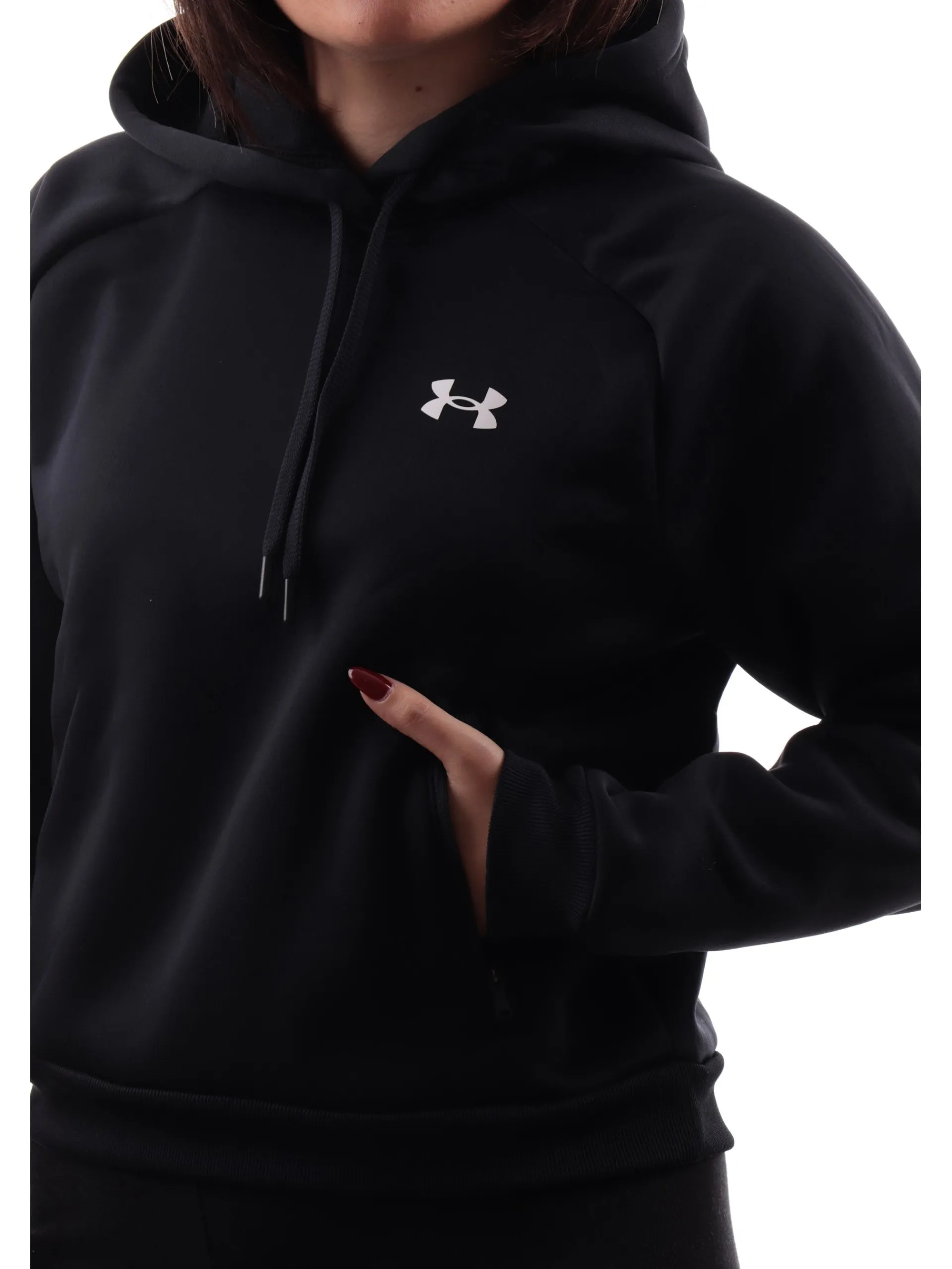 UNDER ARMOUR Felpe*Felpa nera da donna interno in pile 13865040
