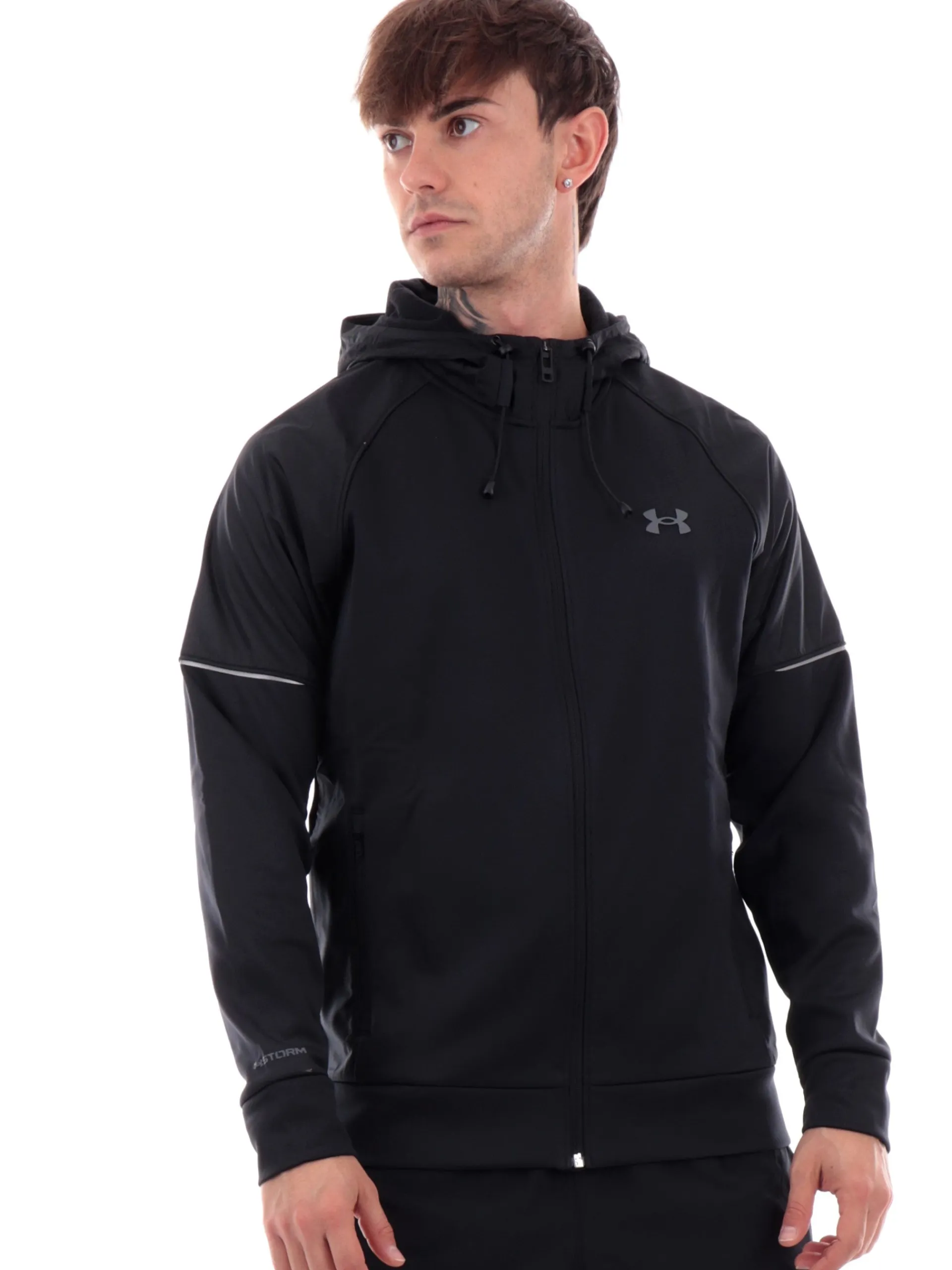 UNDER ARMOUR Felpe*Felpa Storm nera da uomo full zip con cappuccio 13737810