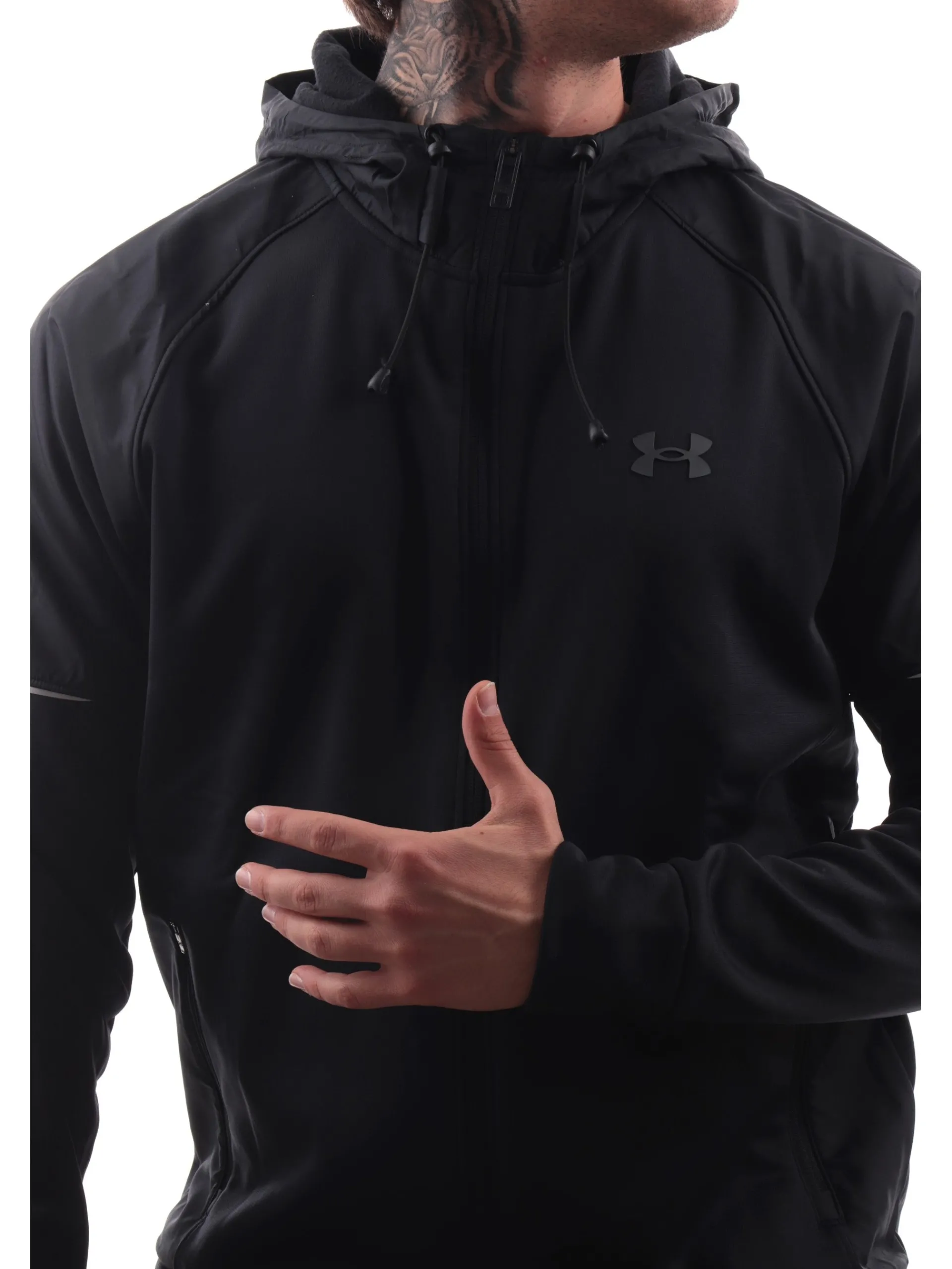 UNDER ARMOUR Felpe*Felpa Storm nera da uomo full zip con cappuccio 13737810