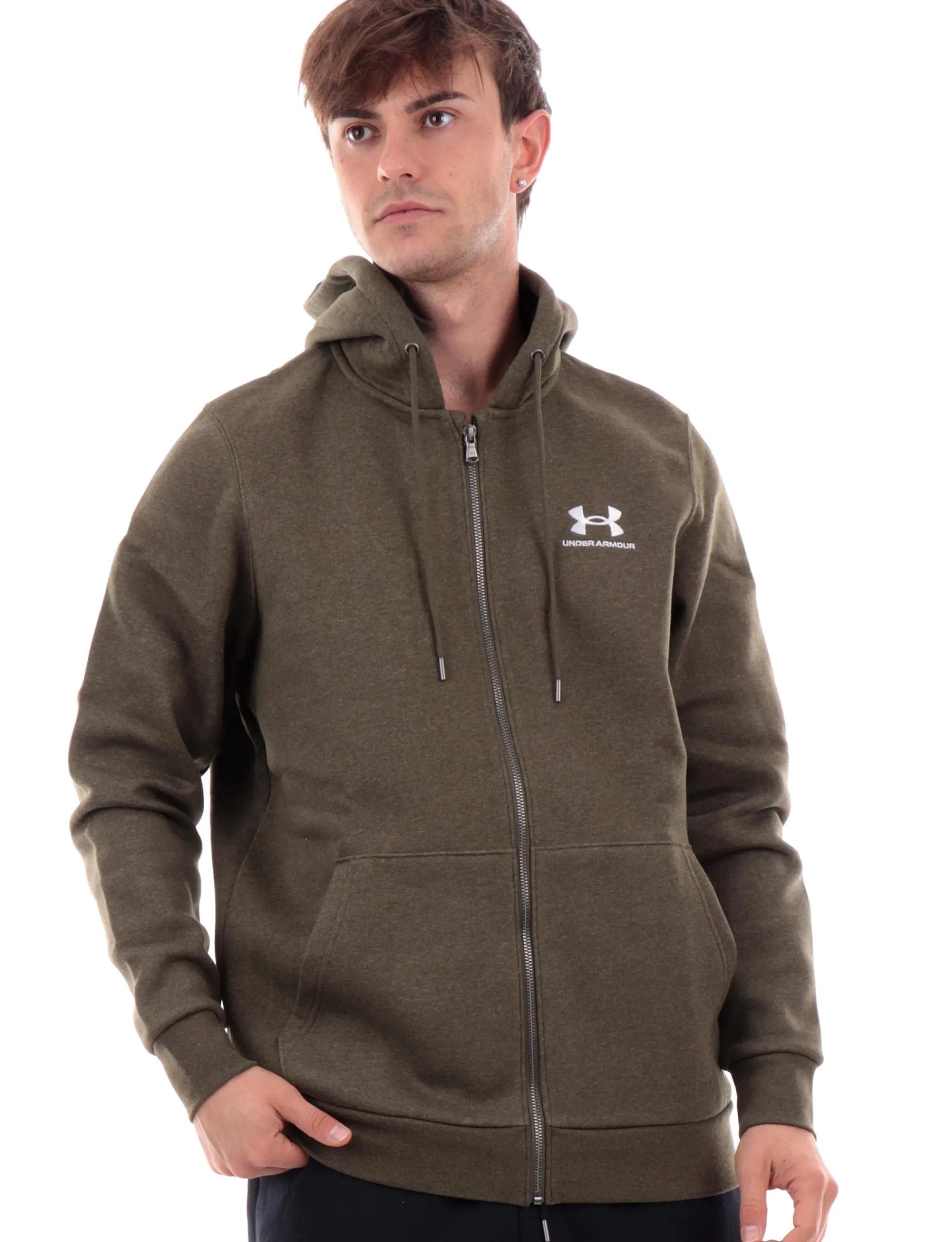 UNDER ARMOUR Felpe*Felpa verde da uomo full zip felpata 13738810