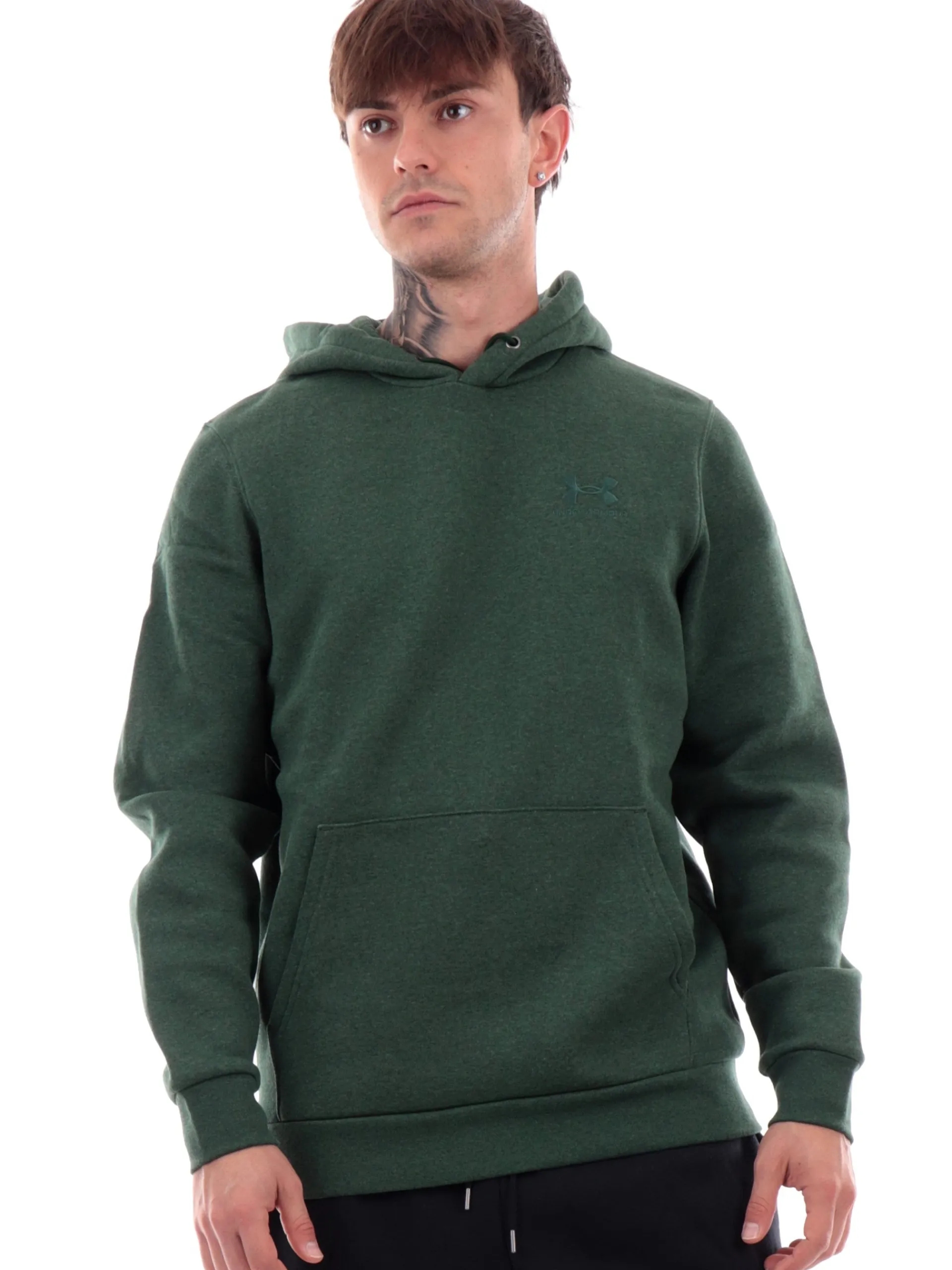UNDER ARMOUR Felpe*Felpa verde da uomo con cappuccio felpata 13738800