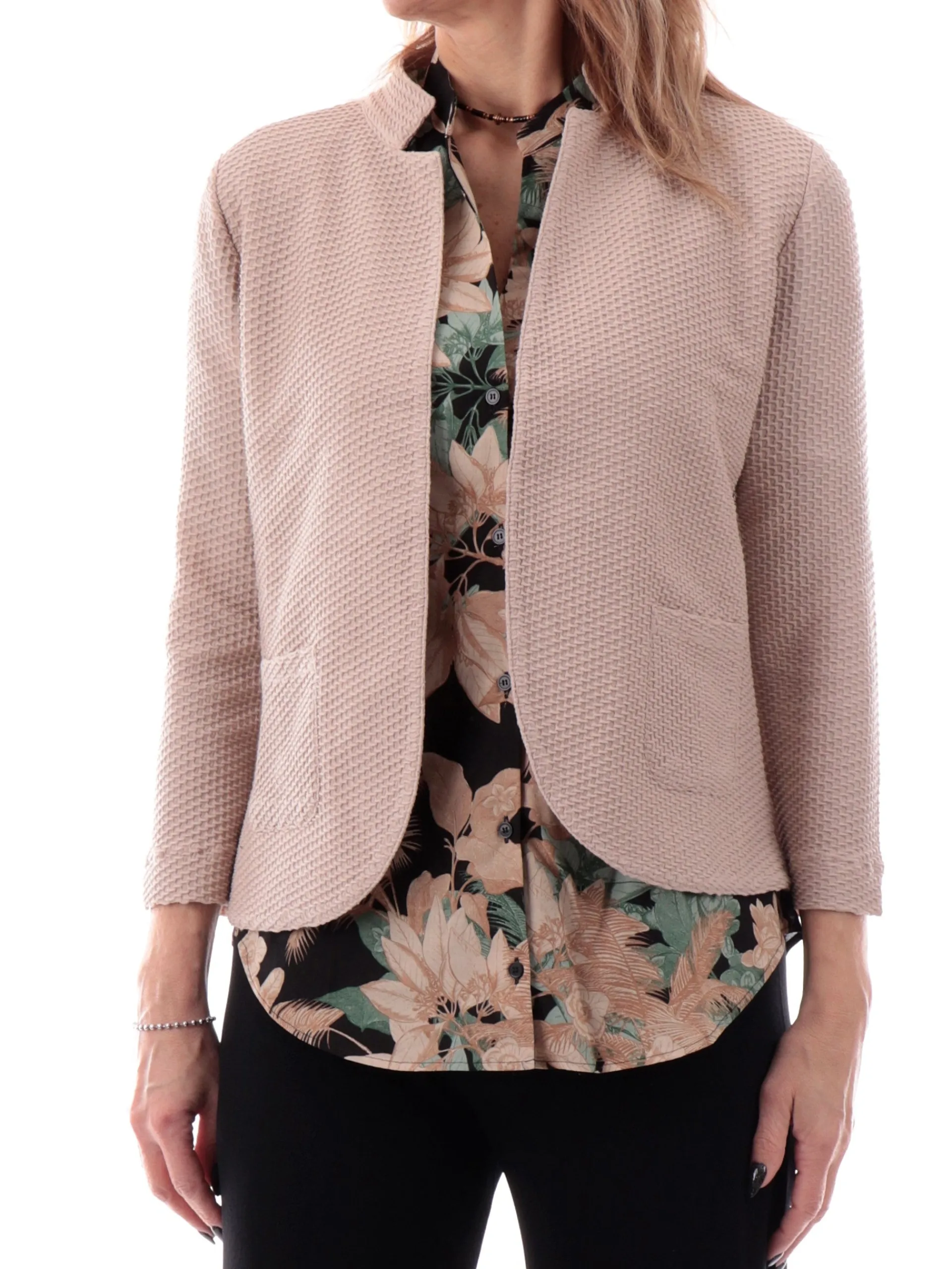 ANIS Giacche*Giacca donna nido d'ap beige maniche tre quarti 251W1154 045