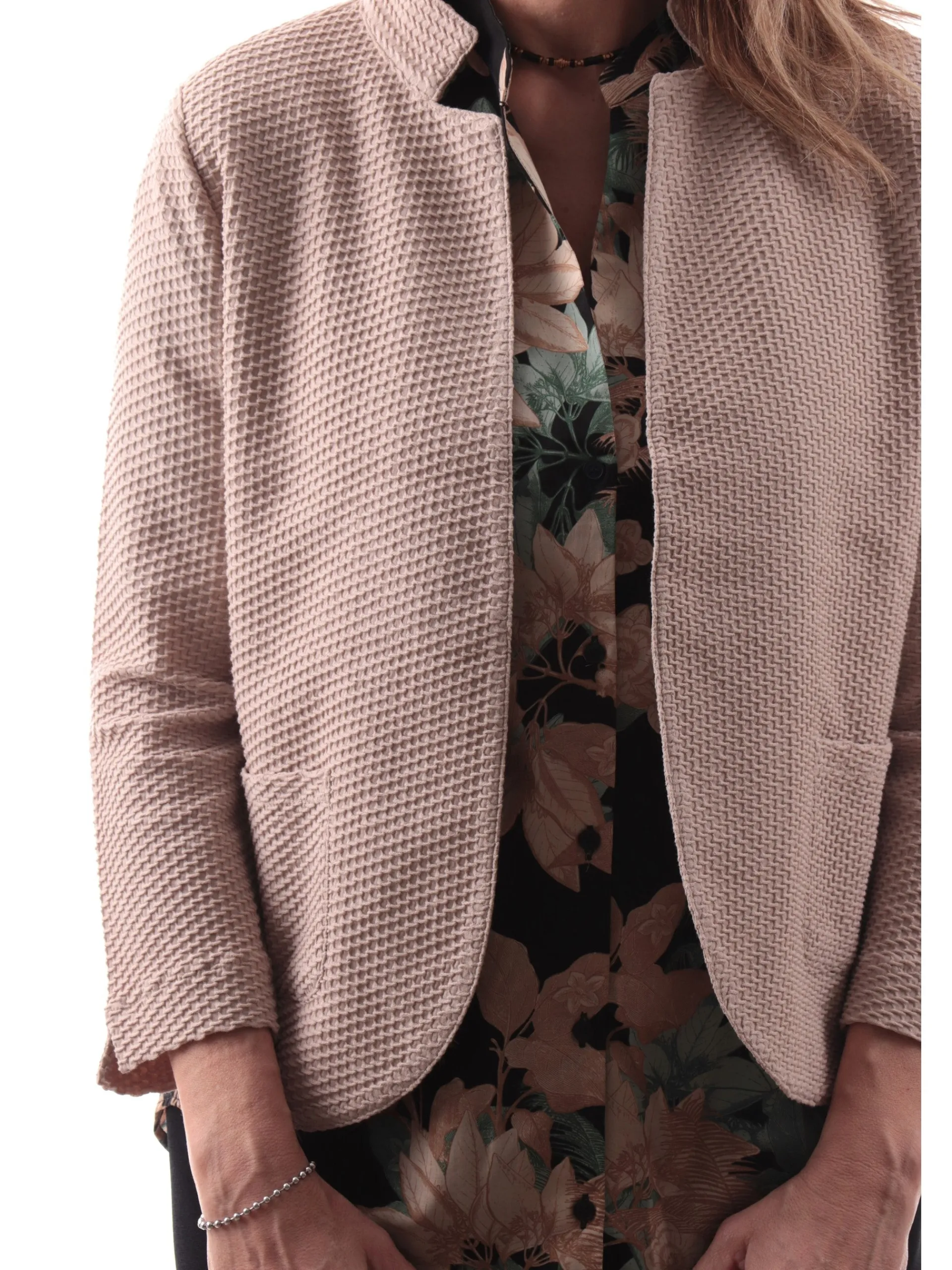 ANIS Giacche*Giacca donna nido d'ap beige maniche tre quarti 251W1154 045