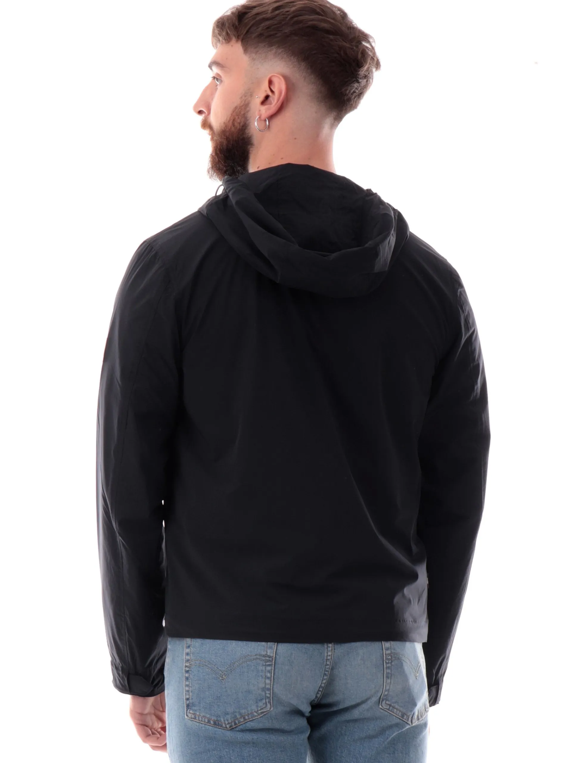 AQUASCUTUM Giubbini*Giacca tecnica nera da duomo HD Stretch Windbreaker AAB005JK012