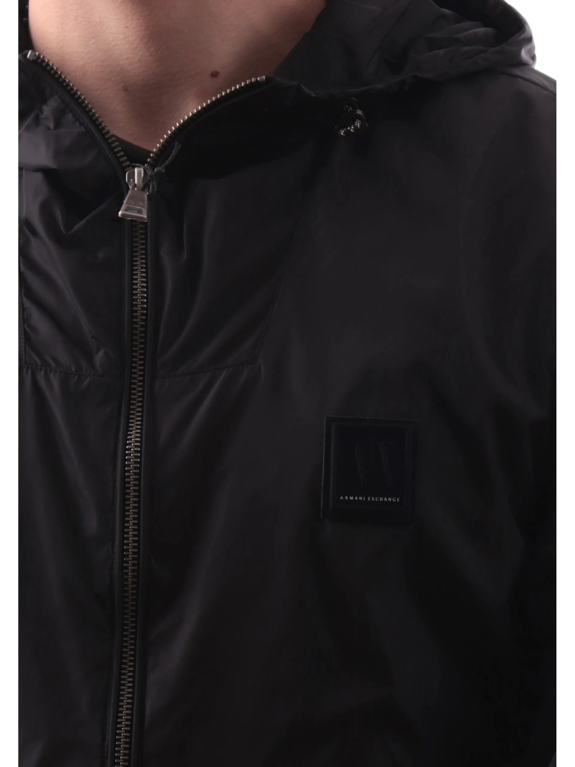 ARMANI EXCHANGE Giubbini*Giacca AX nera tecnica da uomo full zip con cappuccio XM000342AF12285 UC001