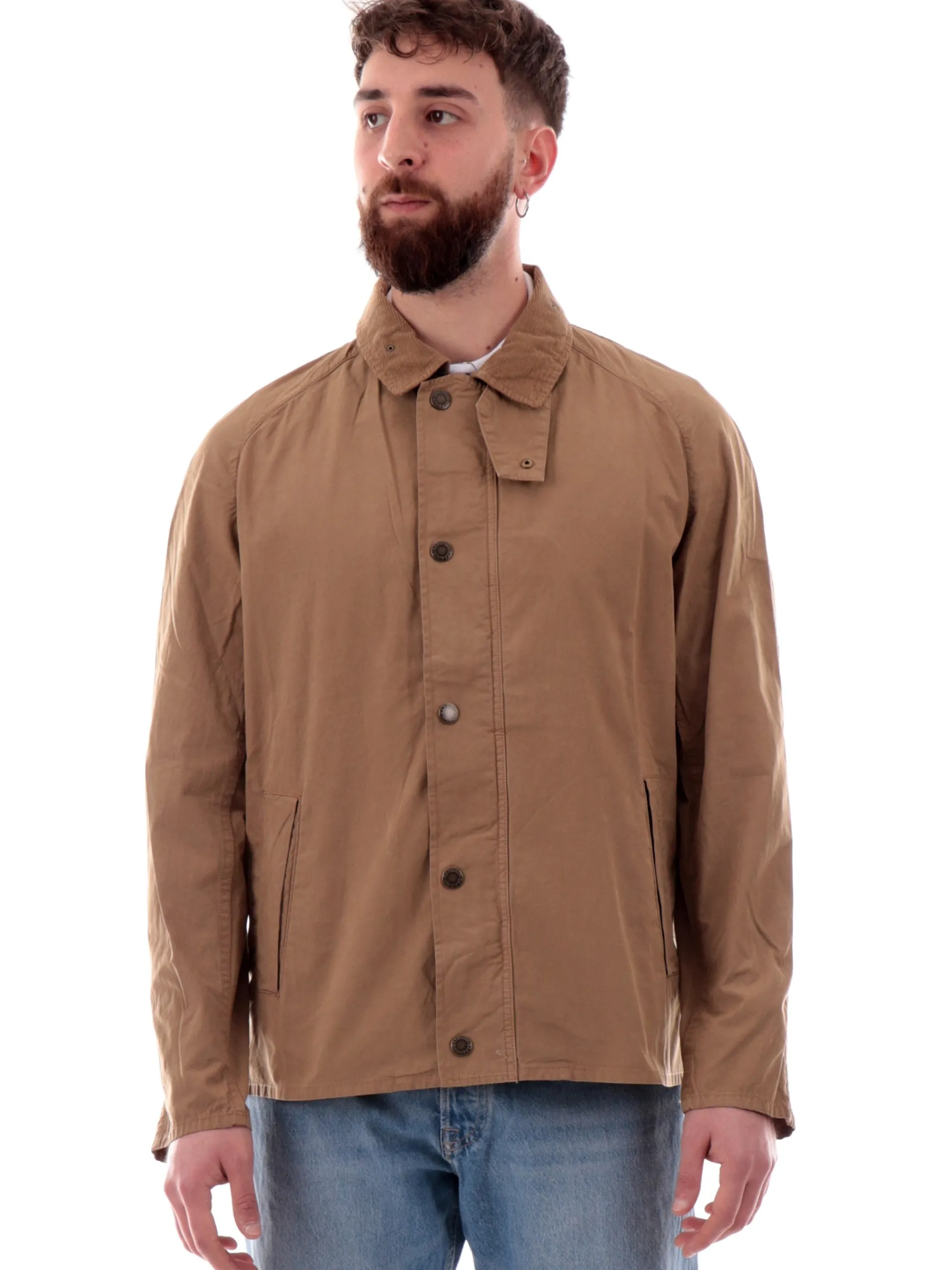 BARBOUR Giubbini*Giacca Tracker marrone da uomo full zip Casual MCA0978