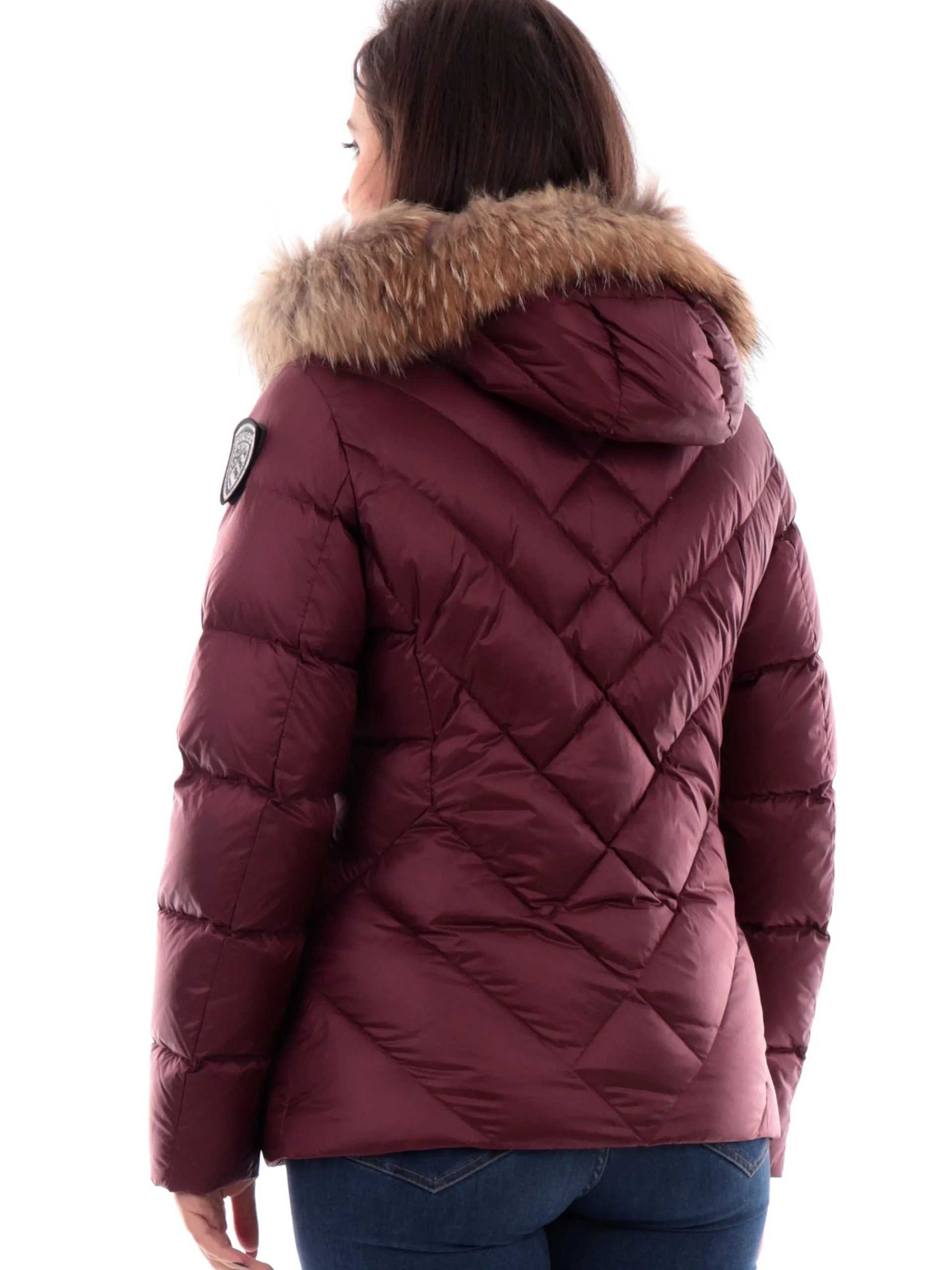 BLAUER Giubbini*Giacca bordeaux da donna con pelliccia Corto C03051006047