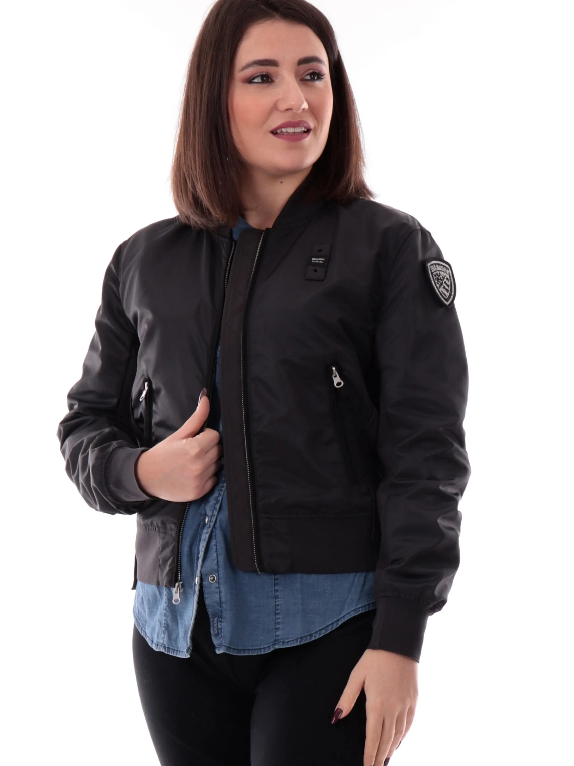 BLAUER Giubbini*Giacca nera Laurie da donna tessuto tecnico C01221007108
