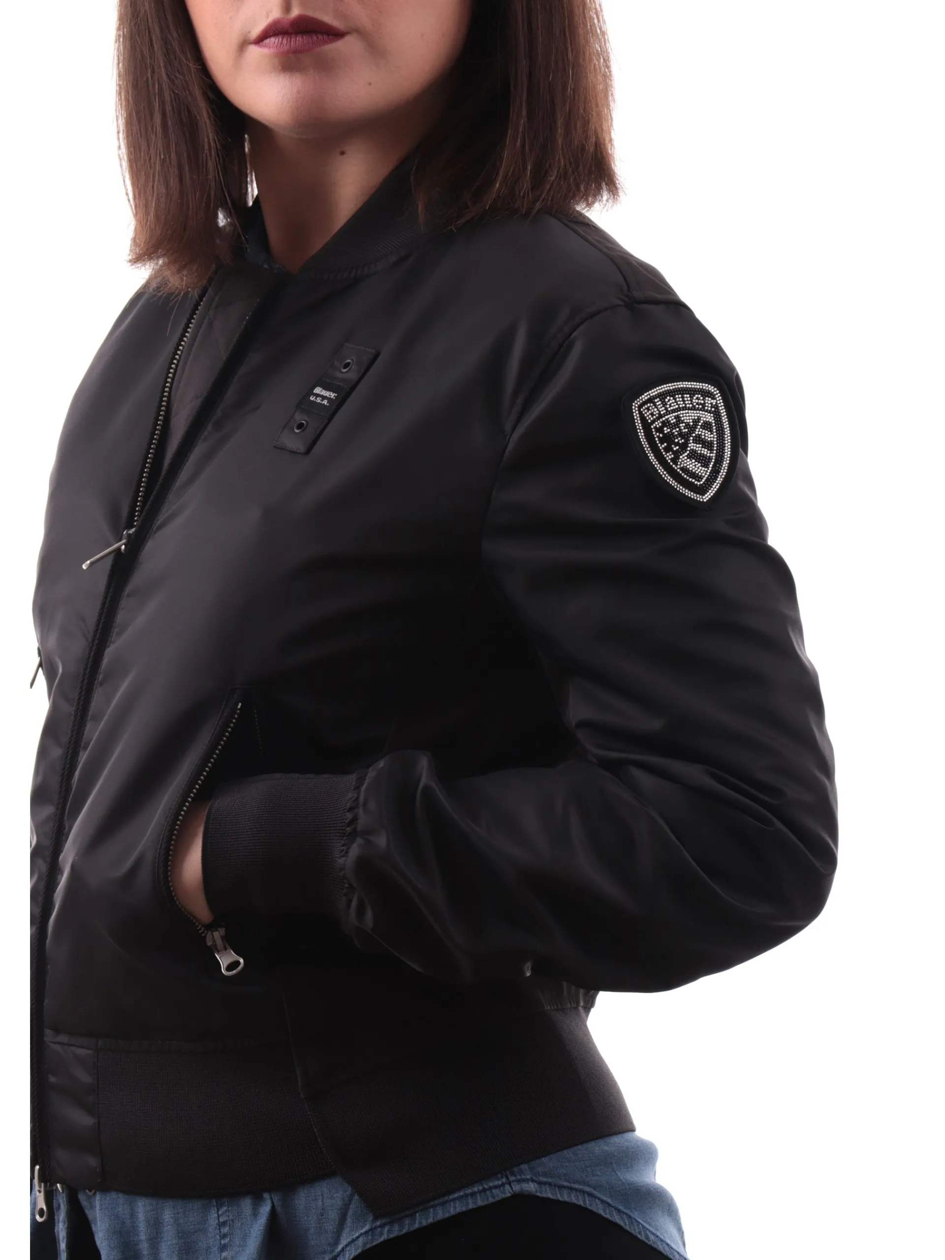 BLAUER Giubbini*Giacca nera Laurie da donna tessuto tecnico C01221007108