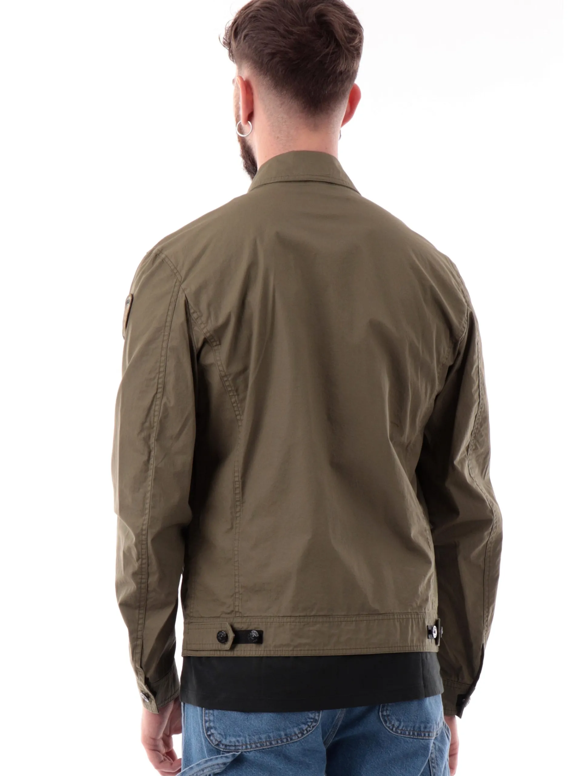 BLAUER Giubbini*Giacca verde militare da uomo con tasconi e colletto alla francese C04176006854