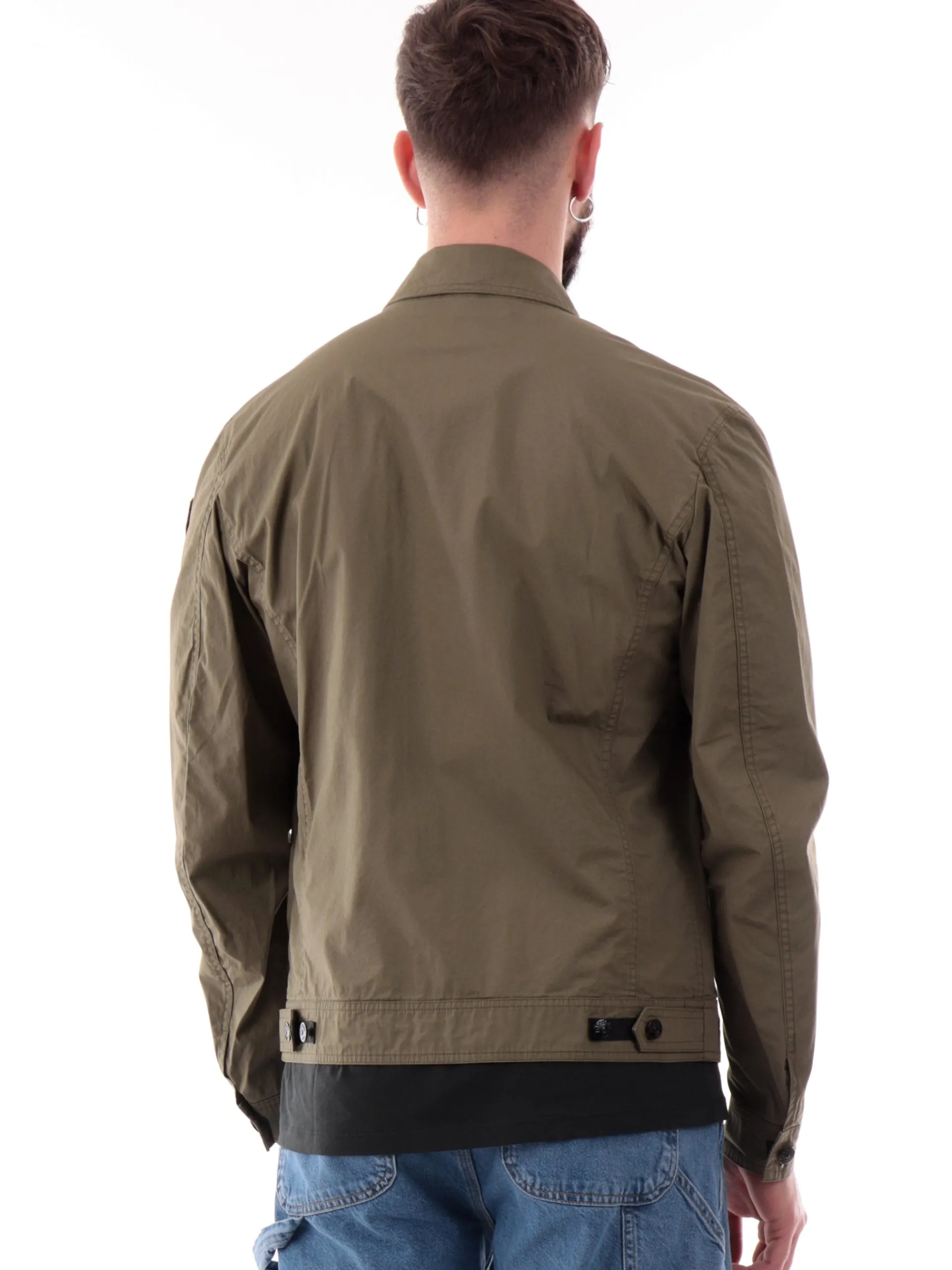 BLAUER Giubbini*Giacca verde militare da uomo con tasconi e colletto alla francese C04176006854