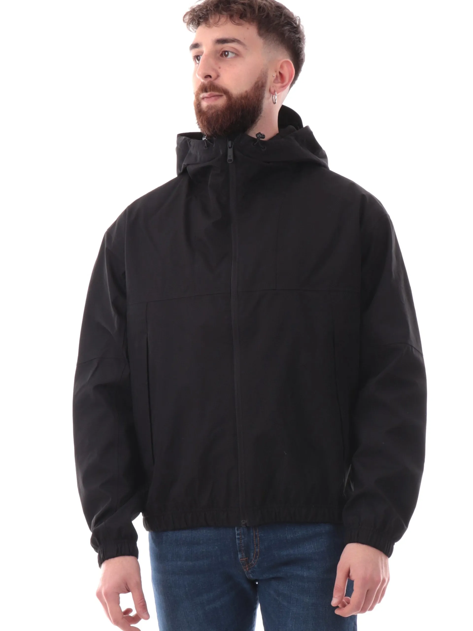 CALVIN KLEIN Giubbini*Giacca tecnica nera da uomo con cappuccio J30J326715